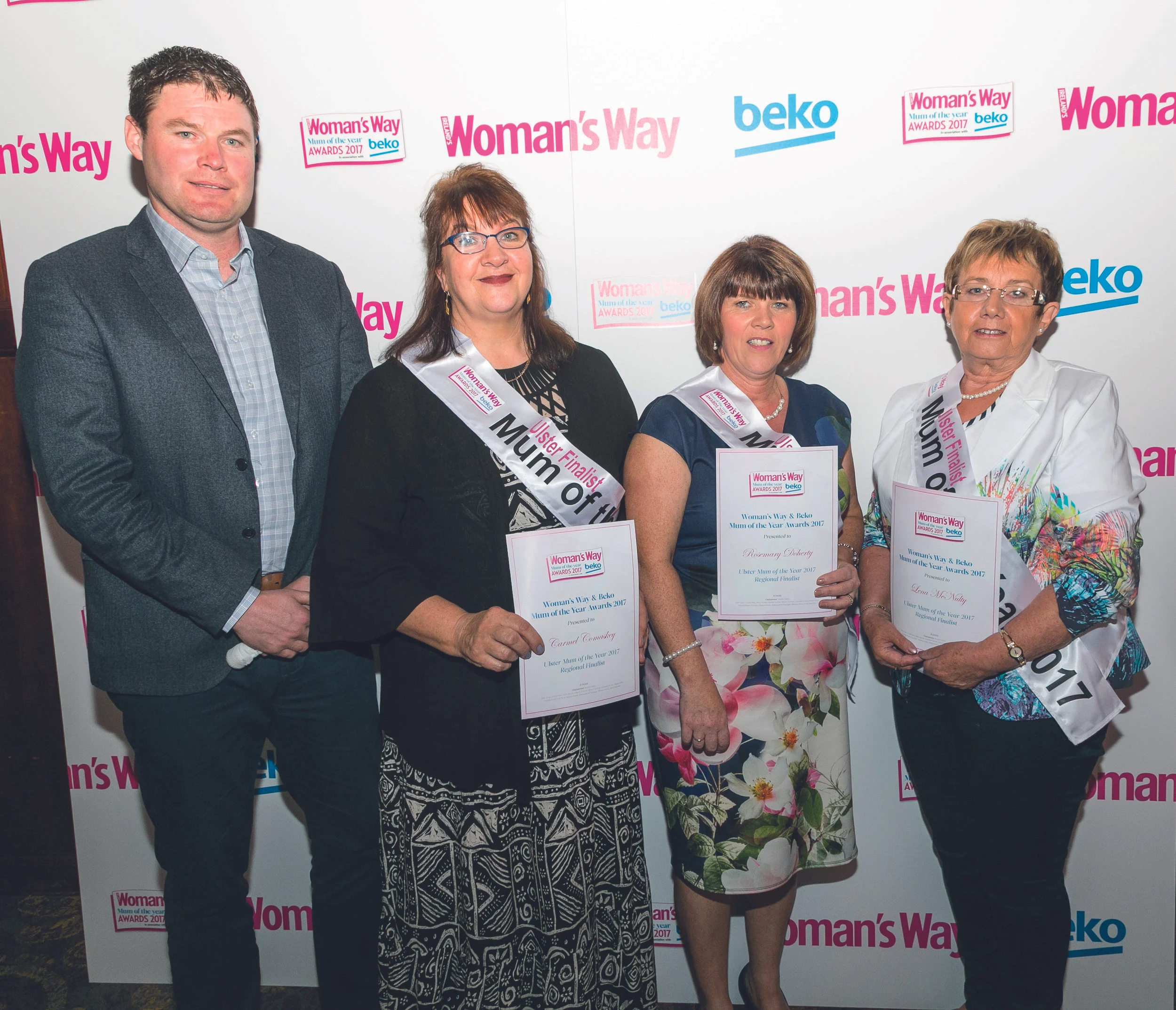 Shane pictured with Carmel Comaskey, Rosemary Doherty and Lena McNulty