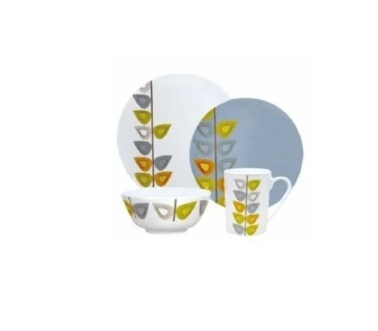 7. 16 piece Flamefield Leaf Melamine Set 