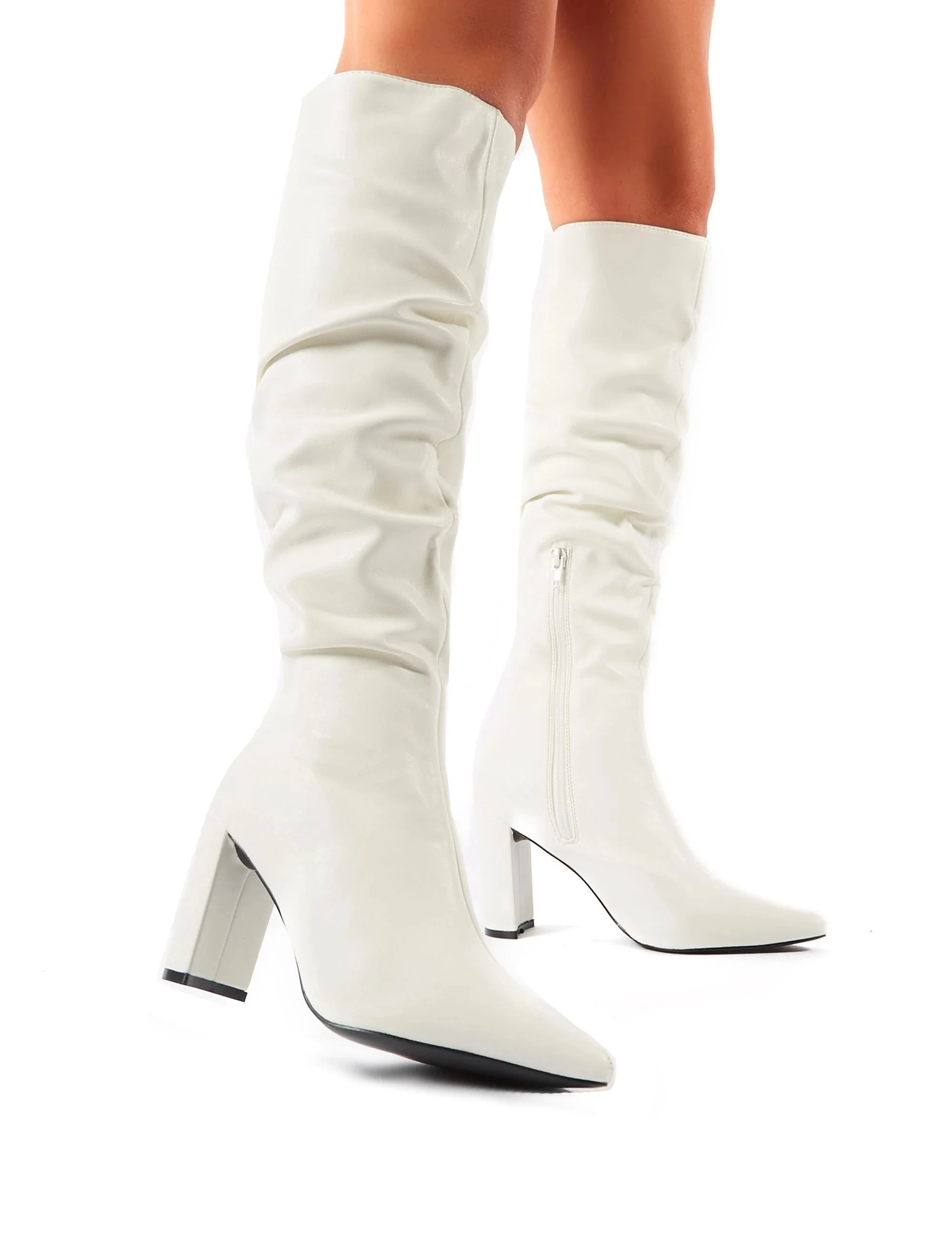 PUBLIC DESIRE Mine Knee High Boots In White €58.99
