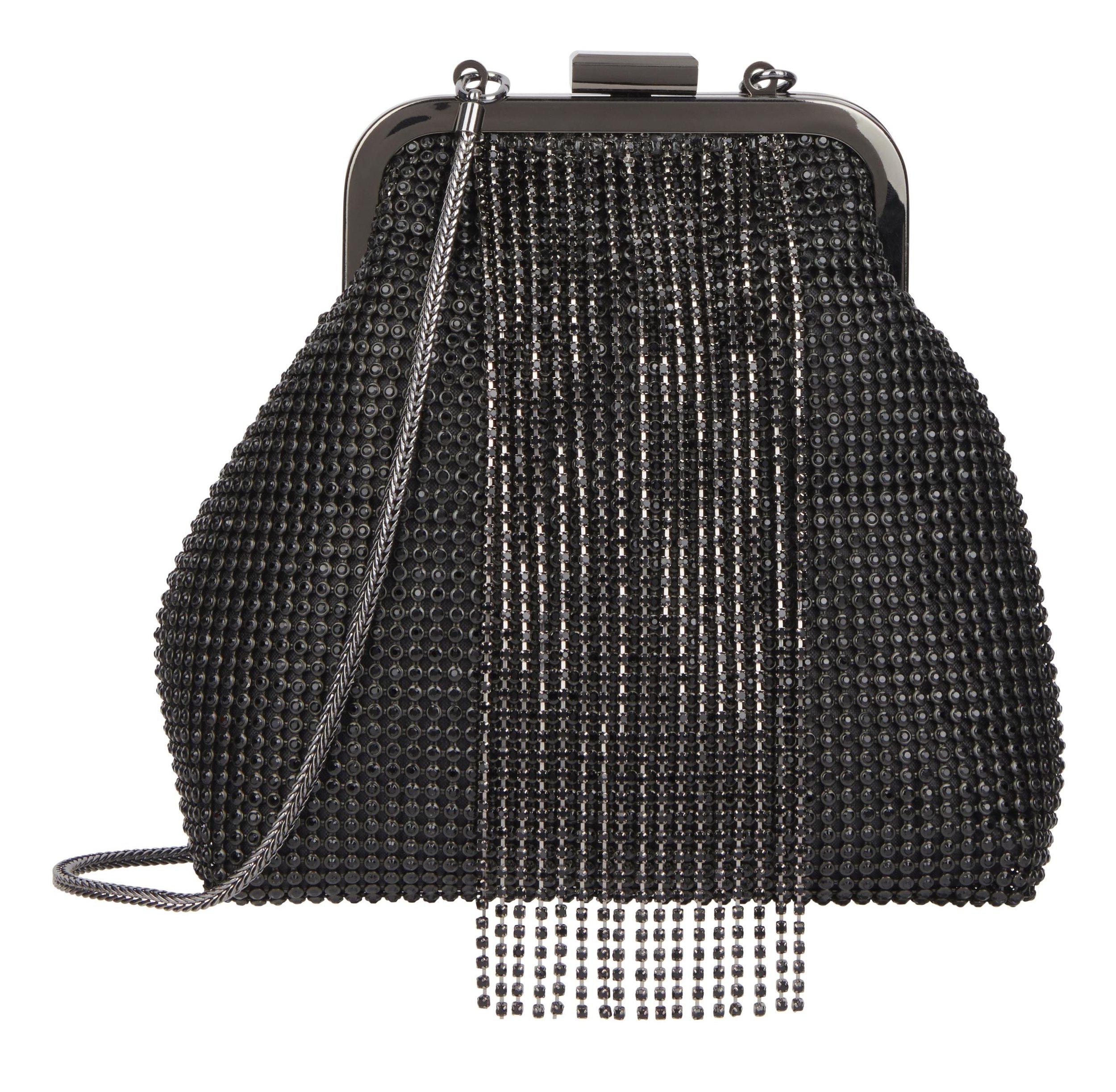 4&gt; River Island Black Diamante Embellished Chain Bag €43