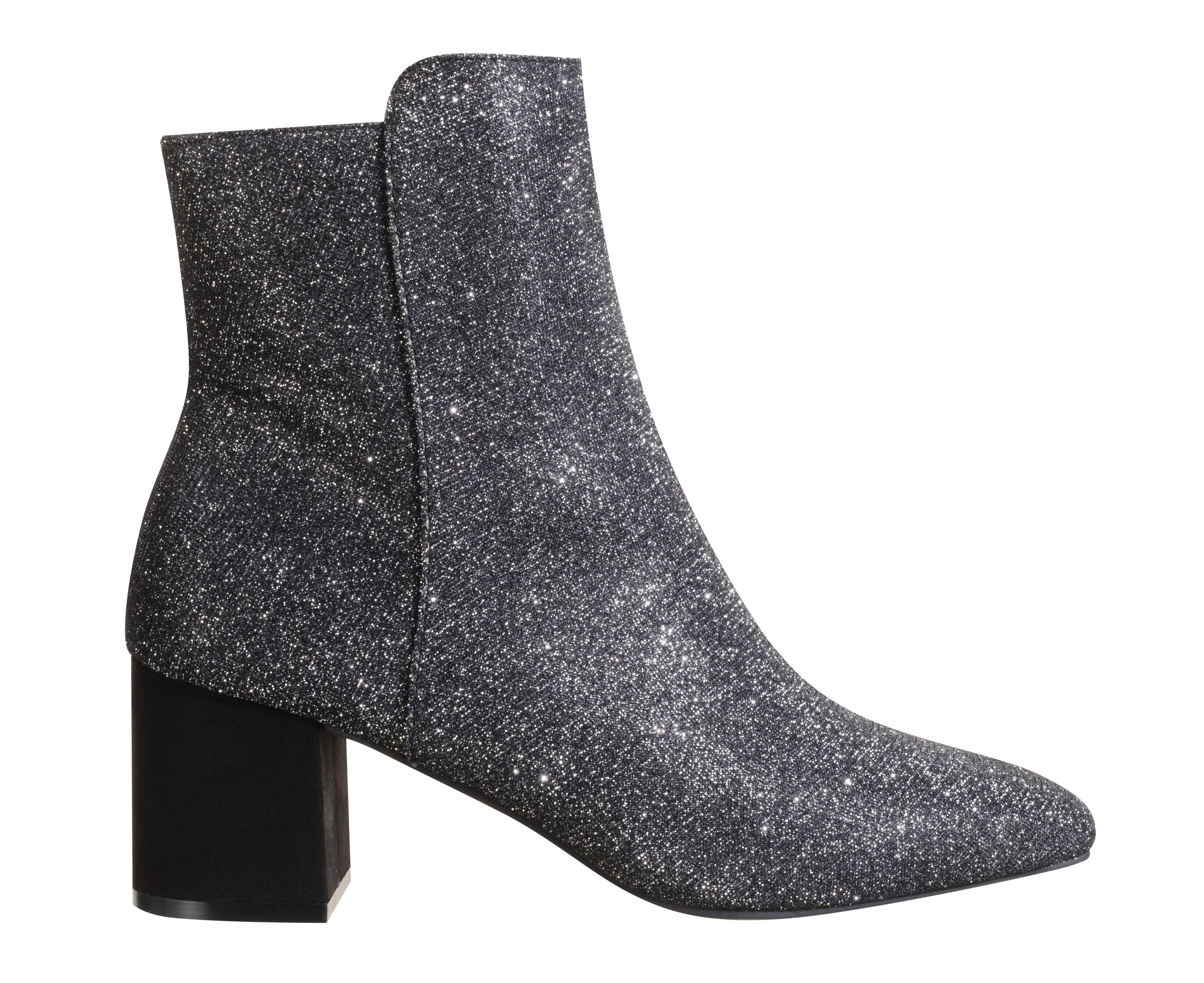 9&gt; Matalan Black Glitter Block Heel Ankle Boots €24