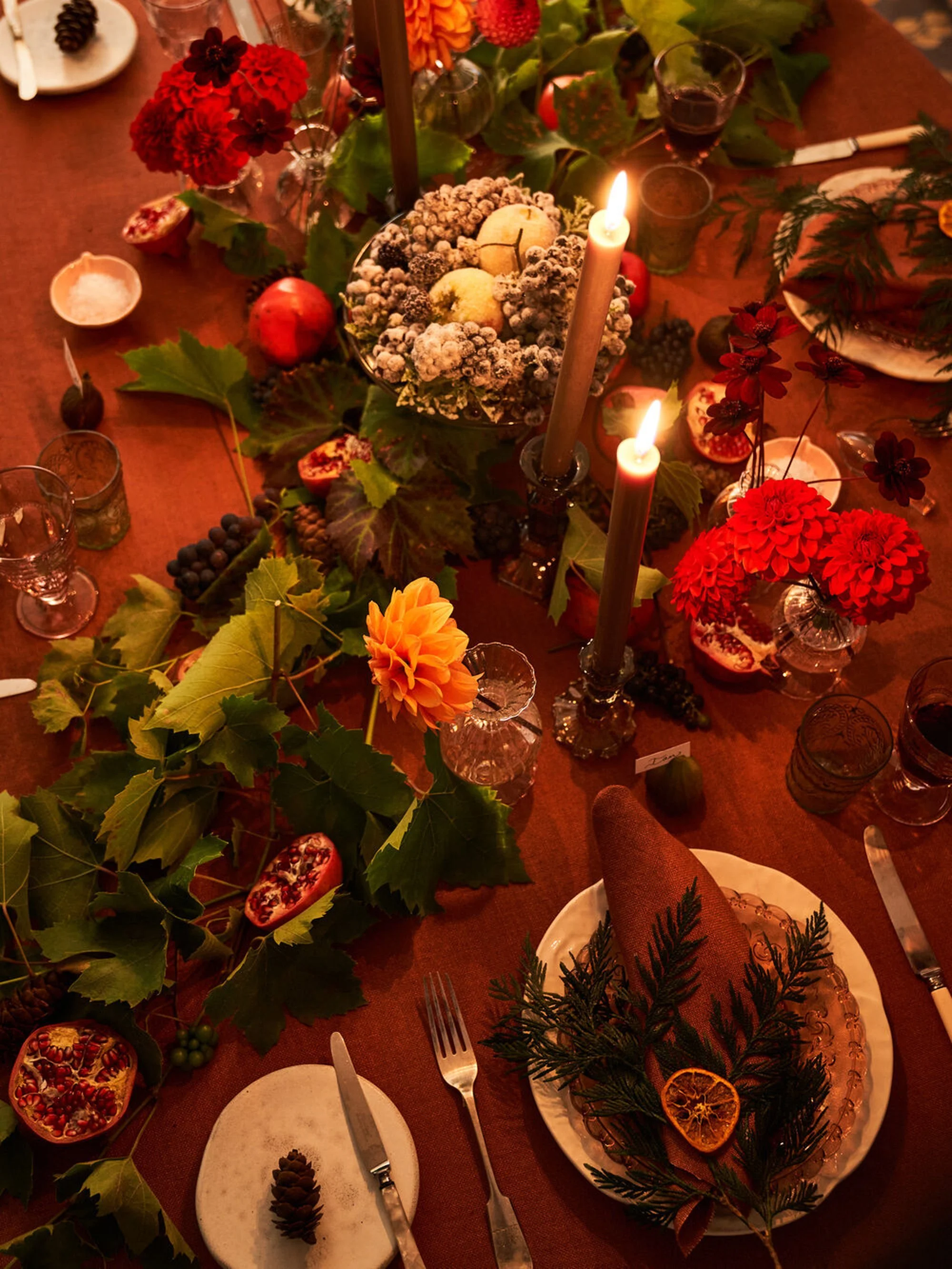8. CLODAGH MCKENNA Pomegranate Linen Napkins from €14.09, 150 cm Round Pomegranate Tablecloth €93.92