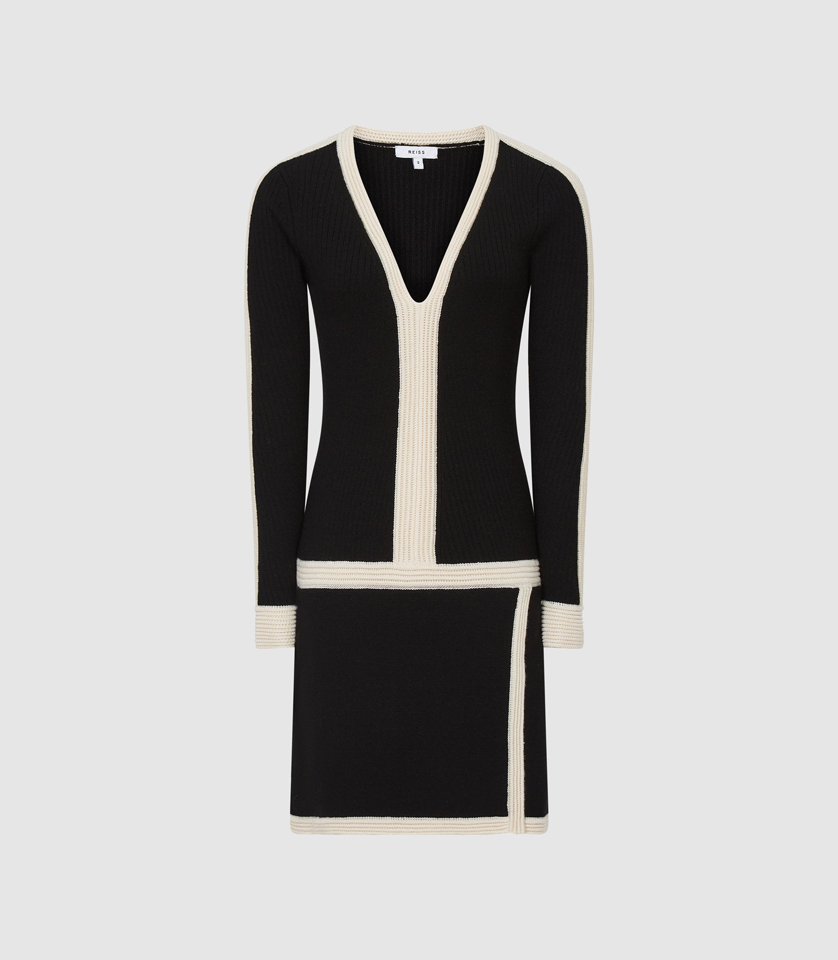Reiss Ellie Black Colour Block Knitted Dress €285 