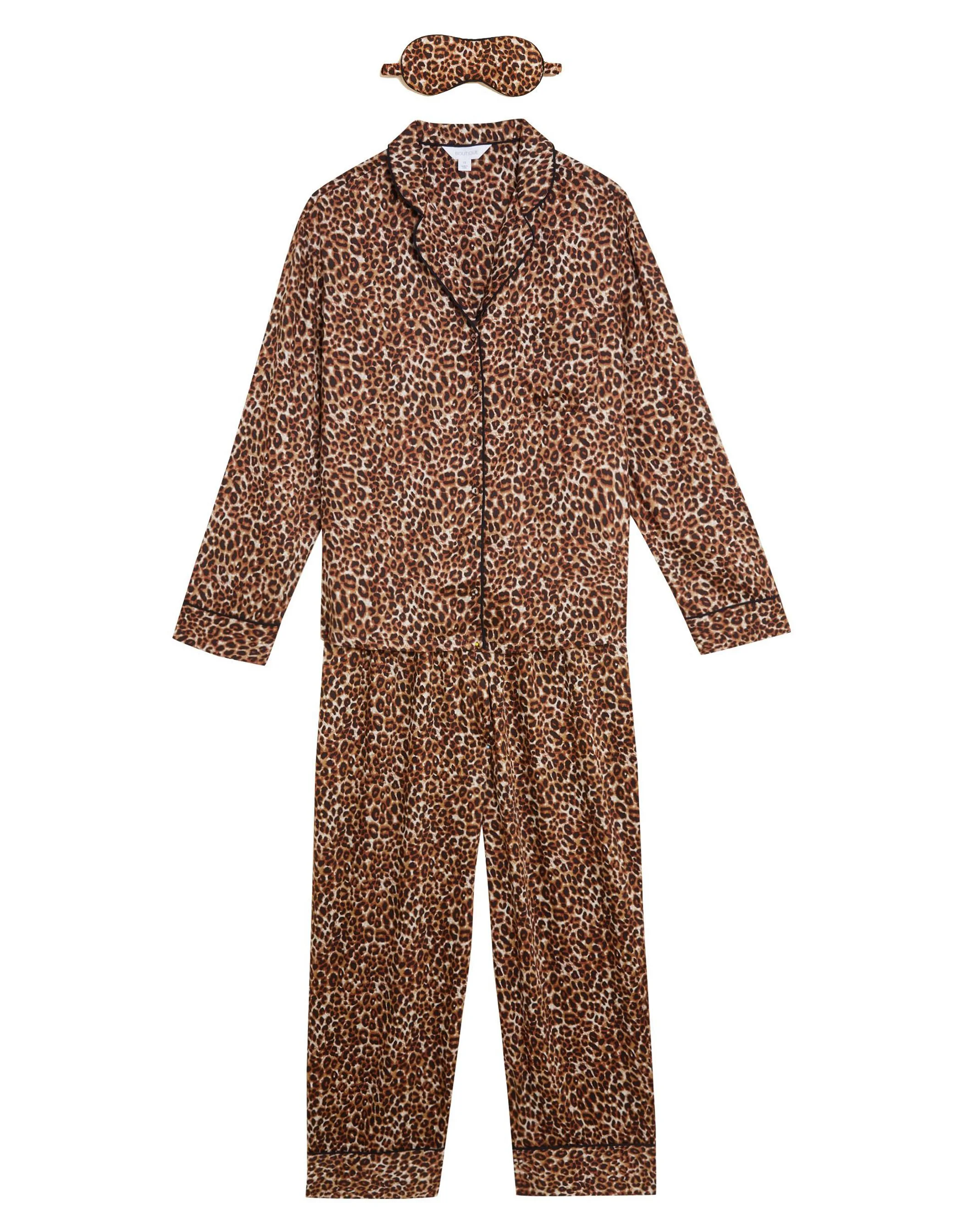 MARKS AND SPENCER Boutique Leopard Print Pyjama Set with Eye Mask €49,
