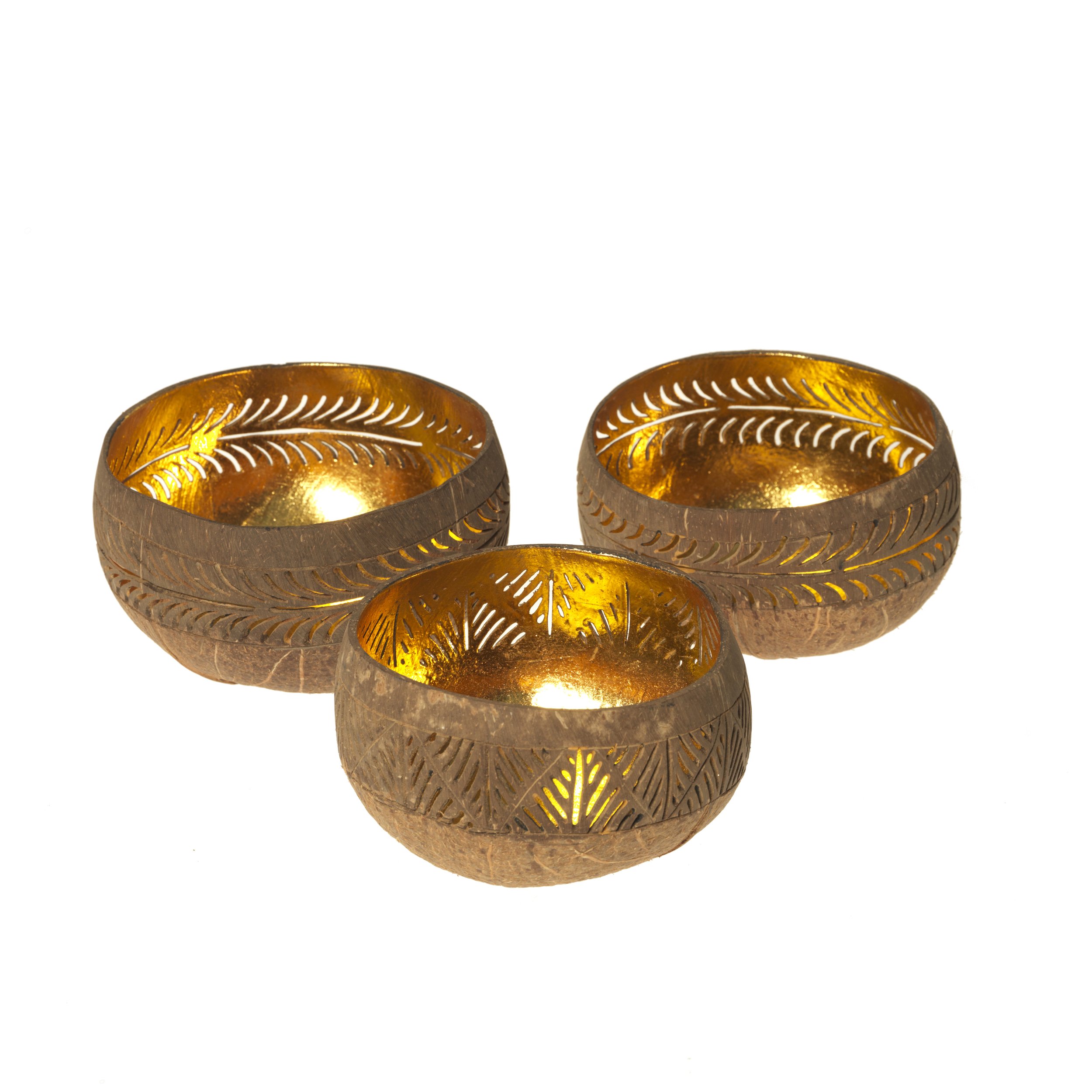 4.SHIMU Carved Coconut Bowl, Gold €34.88