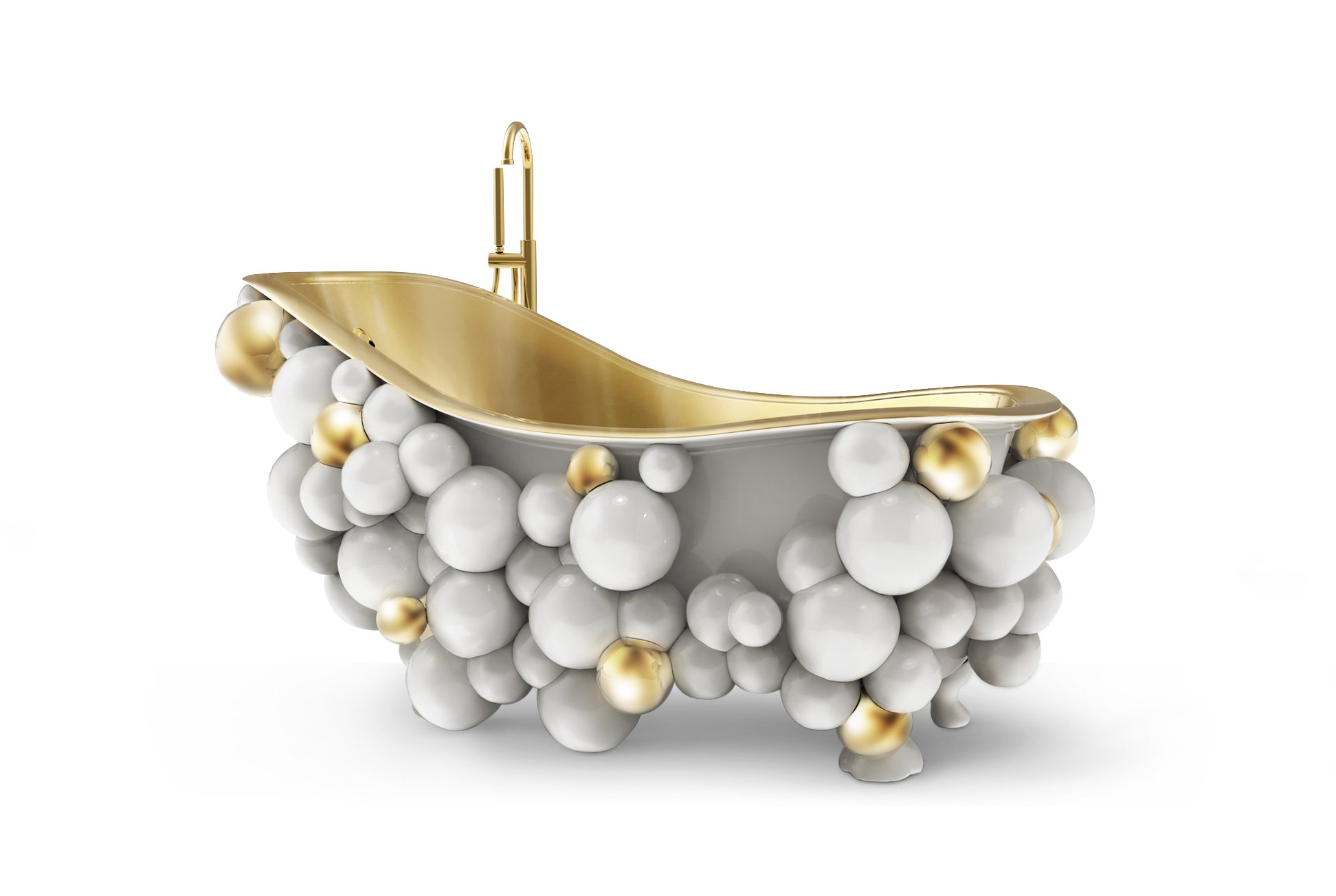1.NEWTON Bathtub in White and Gold POA