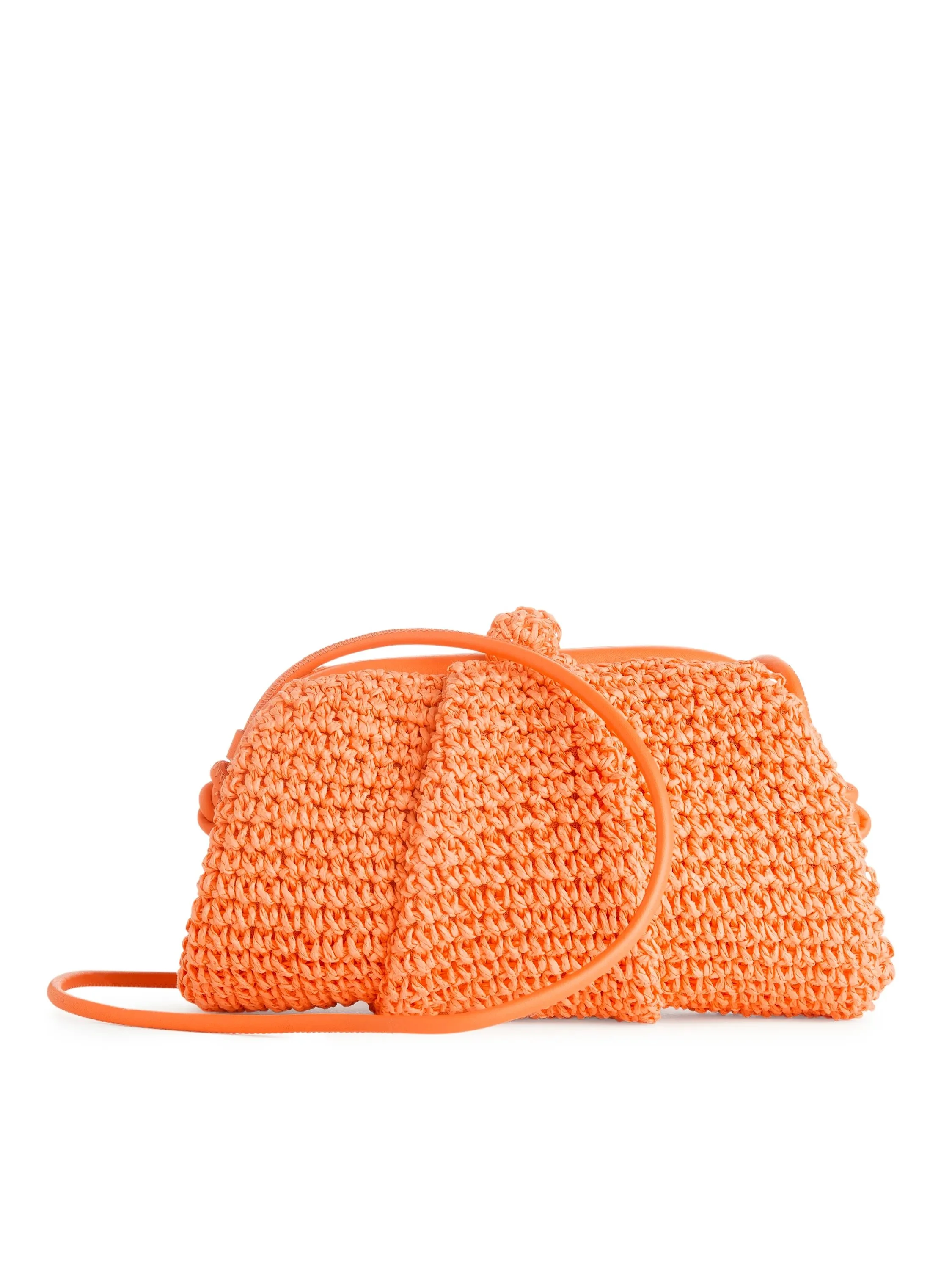 Leather-Trimmed Straw Clutch €79, 