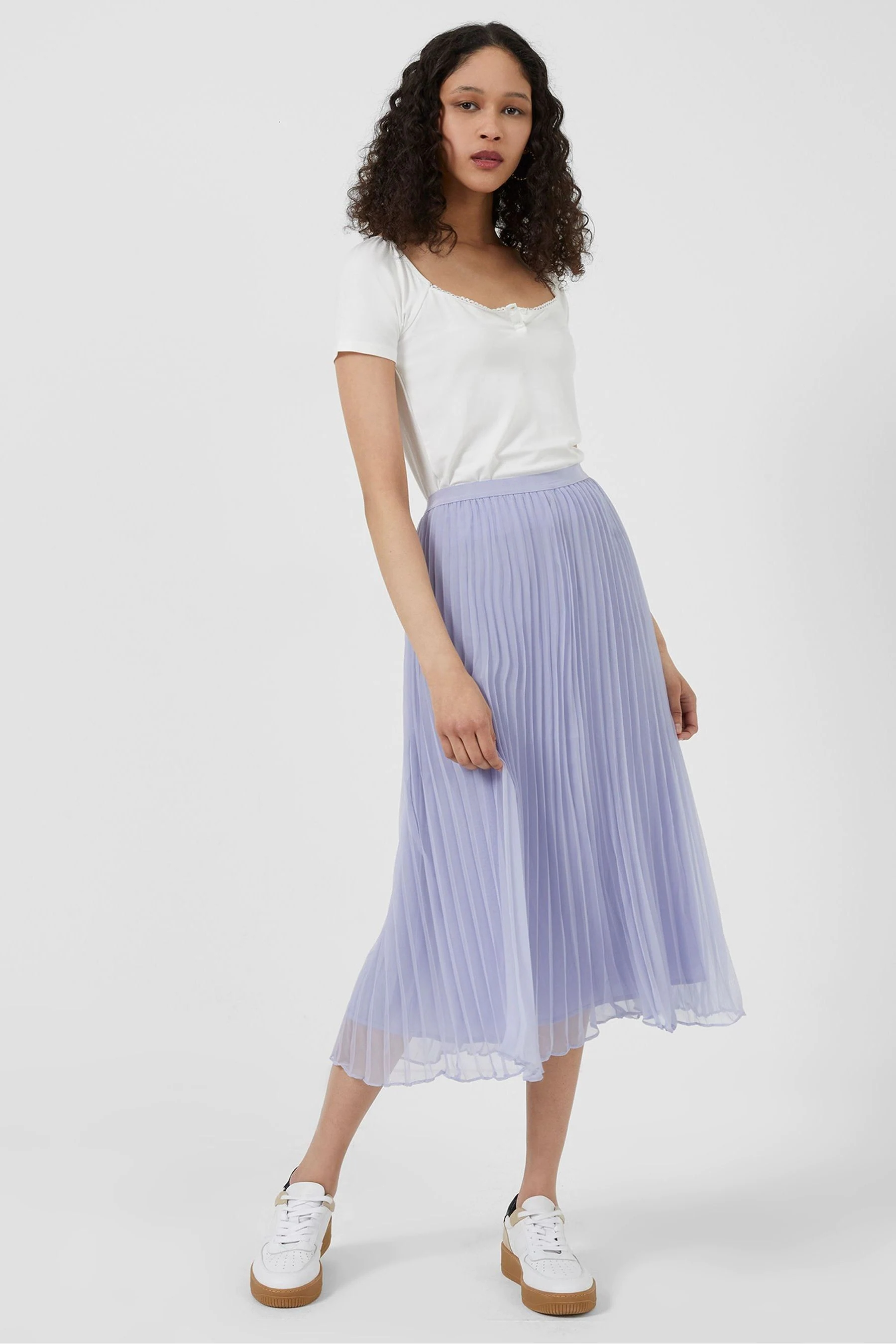 7 French Connection Blue Ella Pleated Chiffon Skirt €95