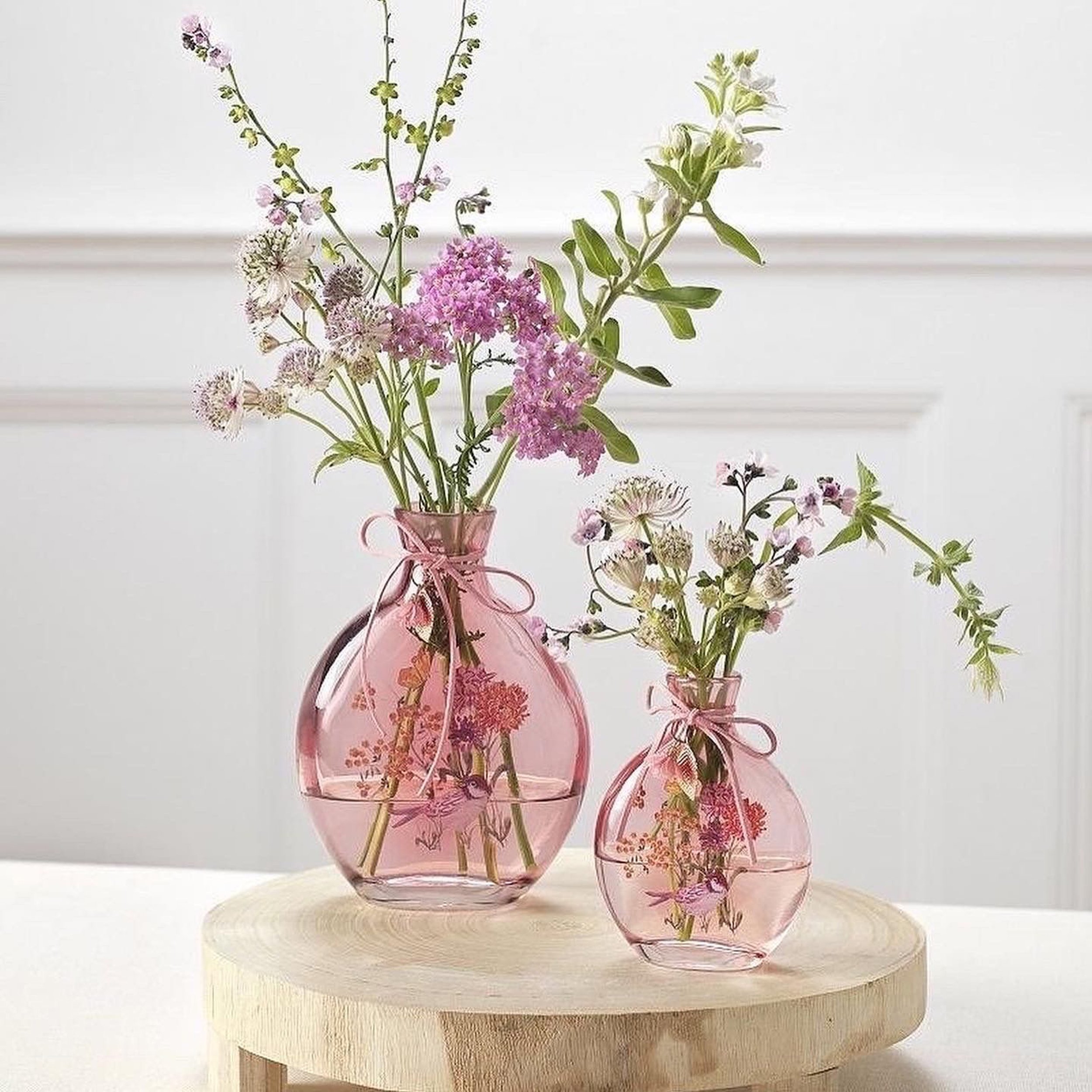 7. Pink Floral Bottle Vases €4.97 (small) and €8.48 (large), 