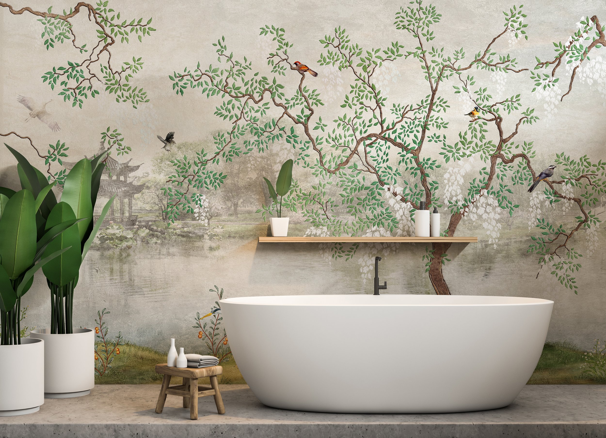 2.WALLSAUCE Chinoiserie Garden Wallpaper Mural €40 per m2, 