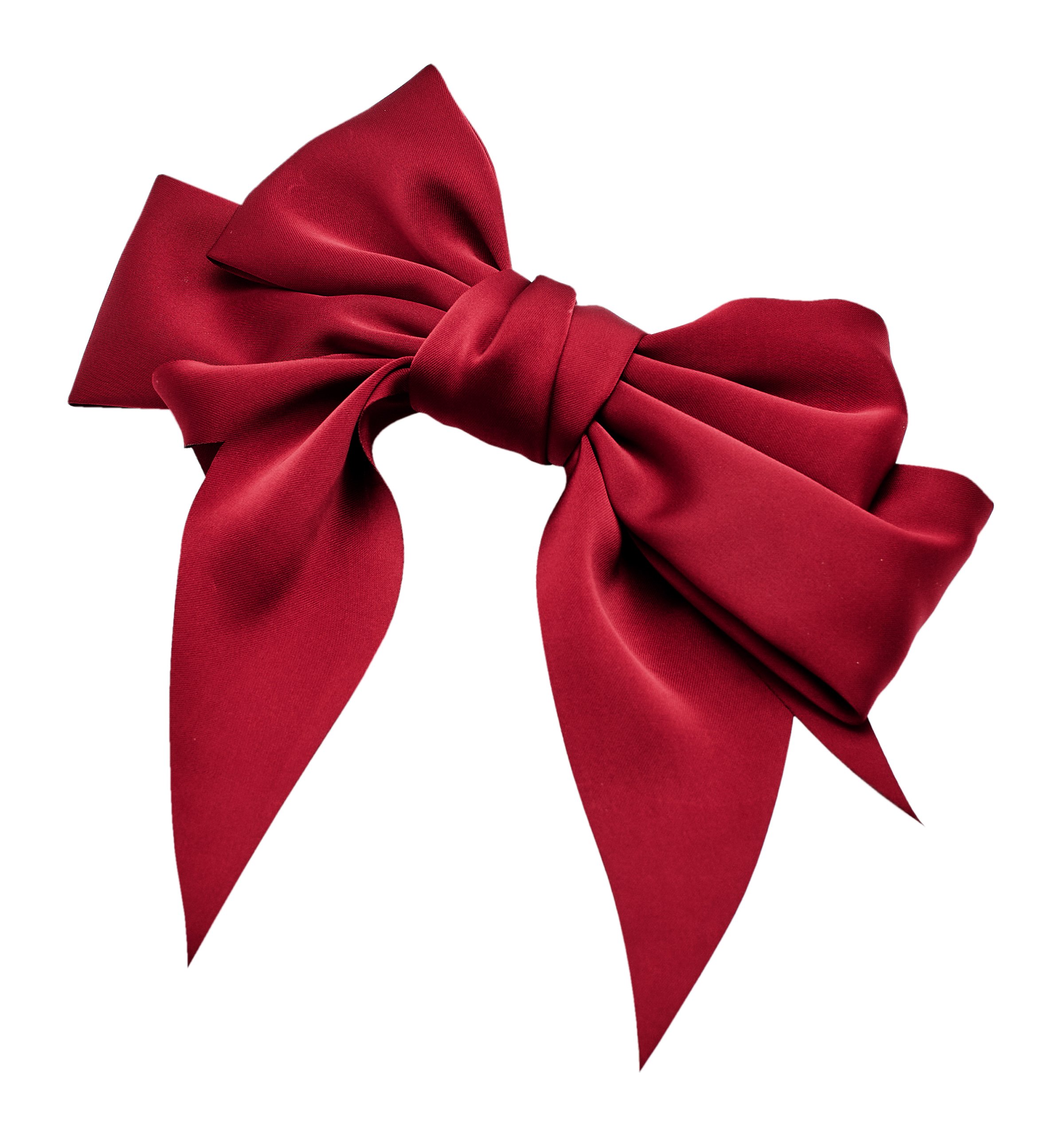 NASTY GAL Satin Oversized Double Bow Hair Clip in Red €18
