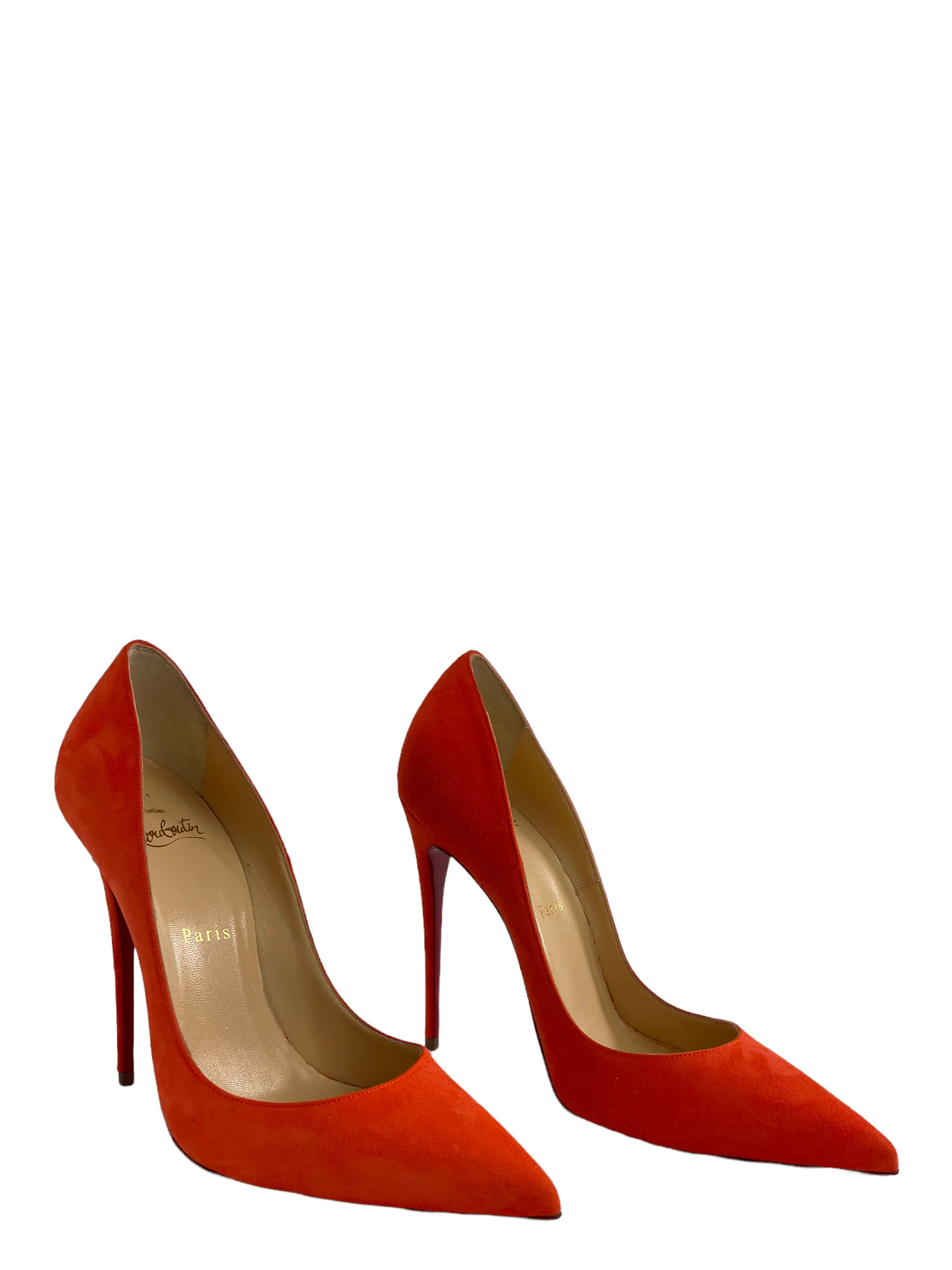 Christian Louboutin Orange Suede 120 High Heels €249 Limited Edition