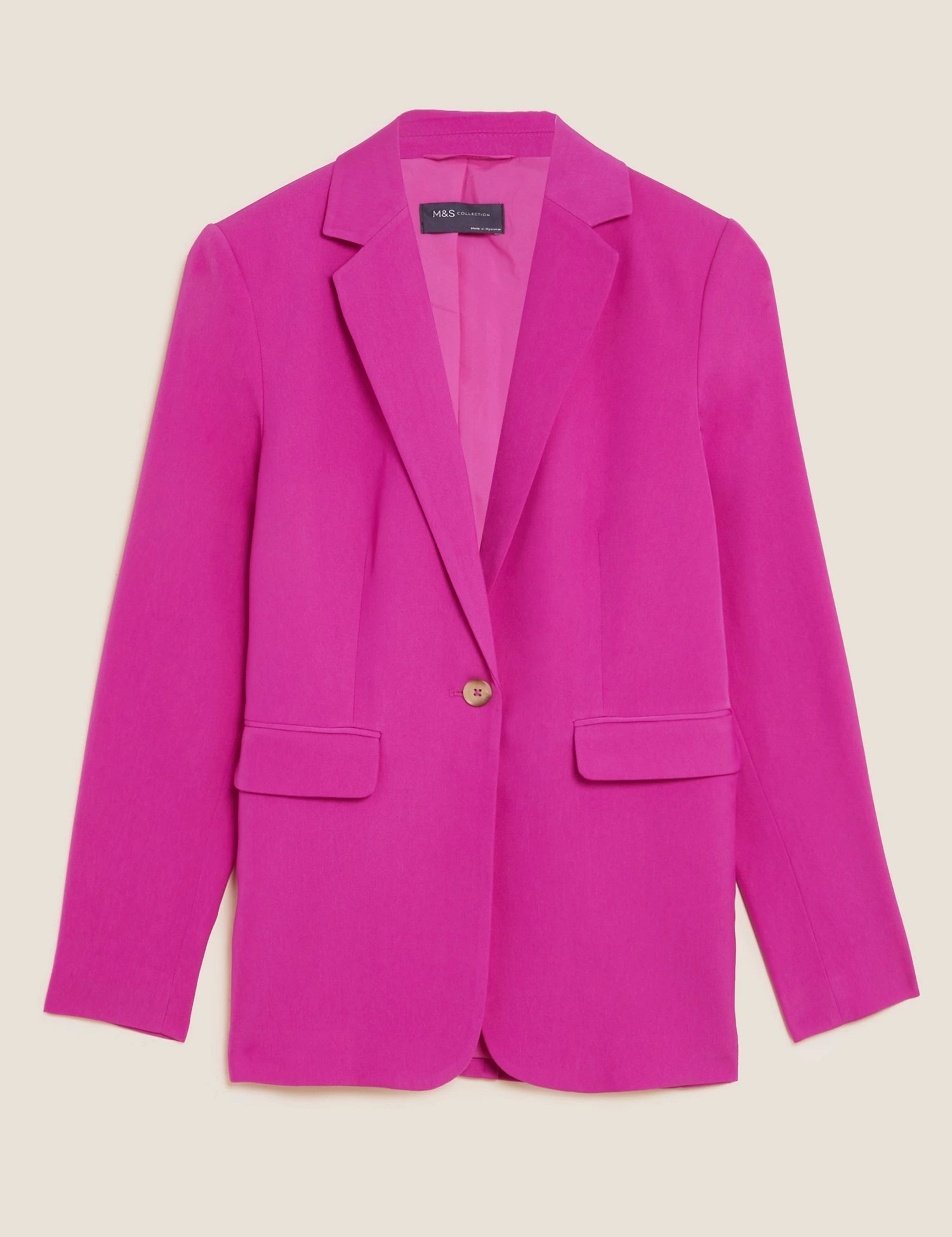 M&amp;S Satin Look Relaxed Single Breasted Blazer €82