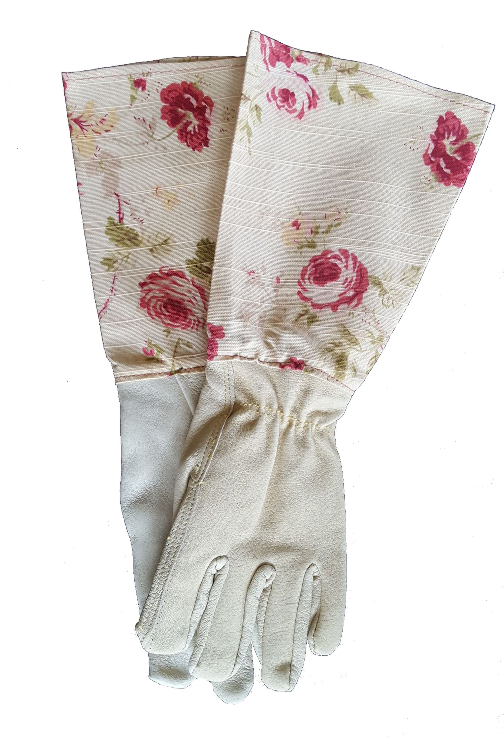 9.ANNABEL JAMES Gardening gauntlets English rose linen and leather €35.16, 