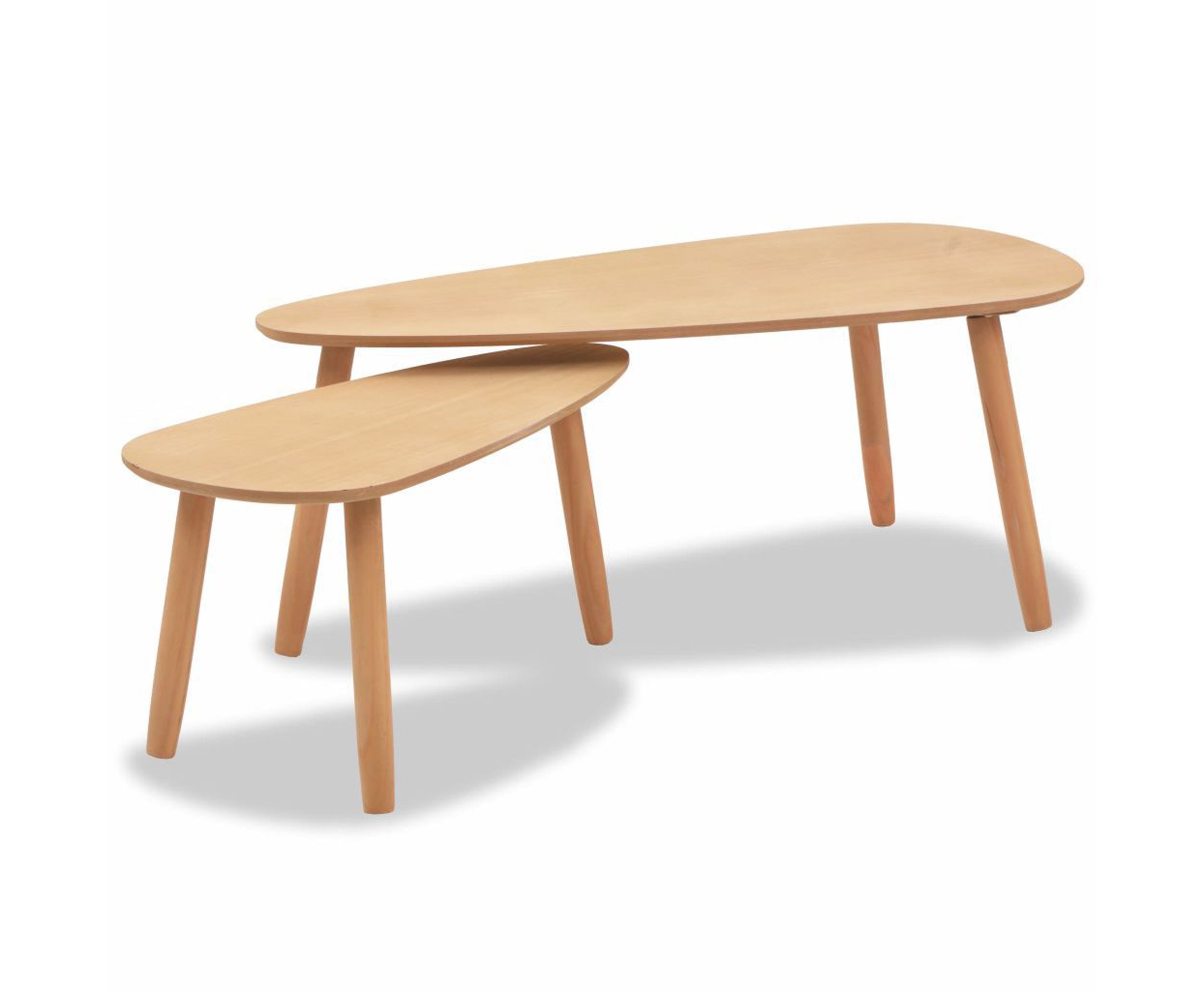 Emely Solid Wood 3 Legs Co ee Table Brown €129.66,  