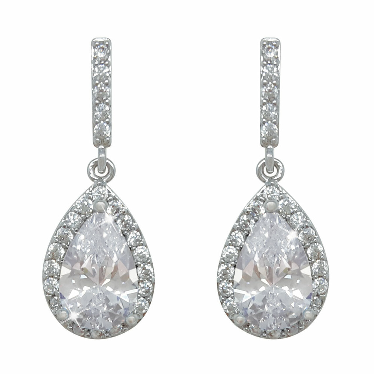 14.TIPPERARY CRYSTAL Silver Pear Shaped Earrings €25, 