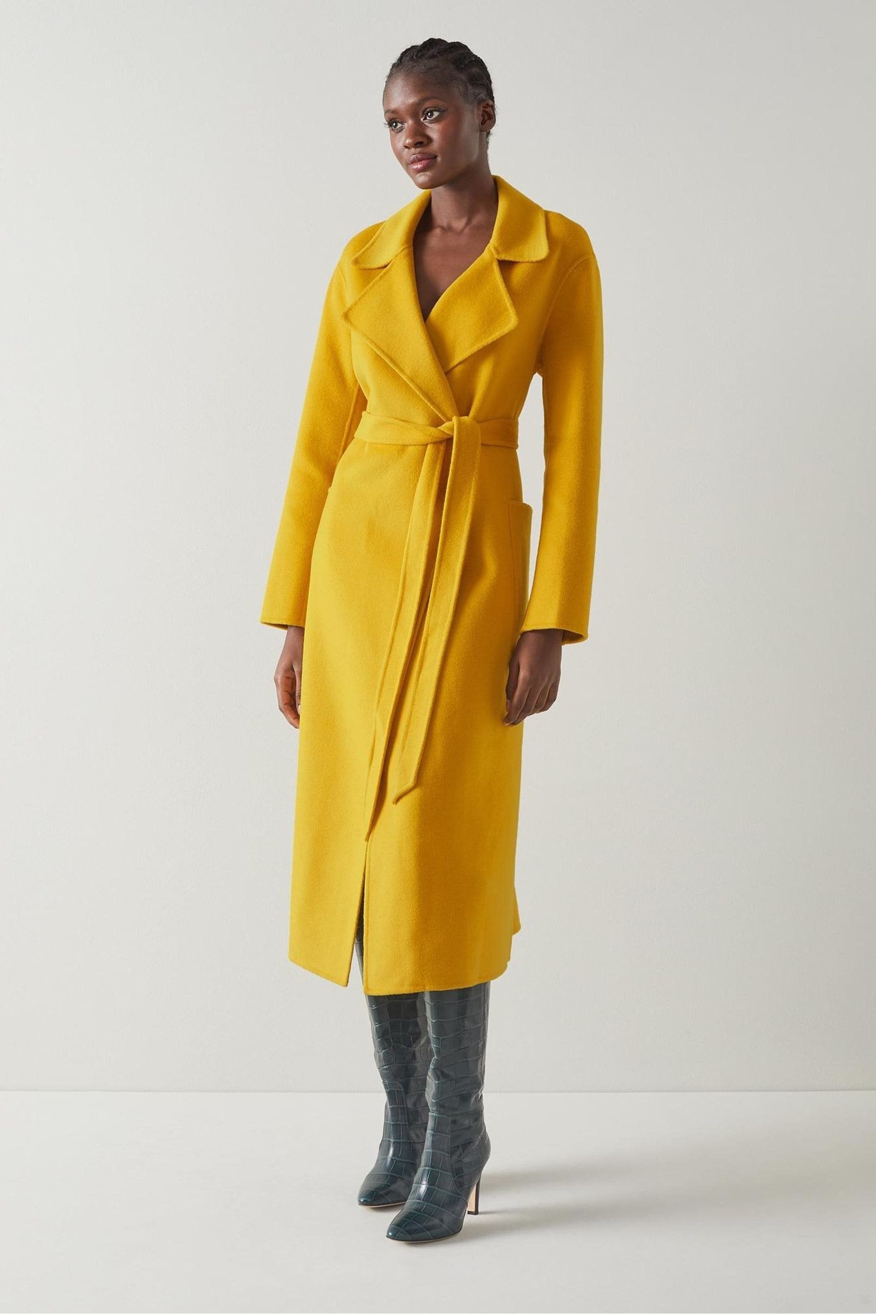 L.K.Bennett Anderson Yellow Double-Faced Wool Coat €637, 