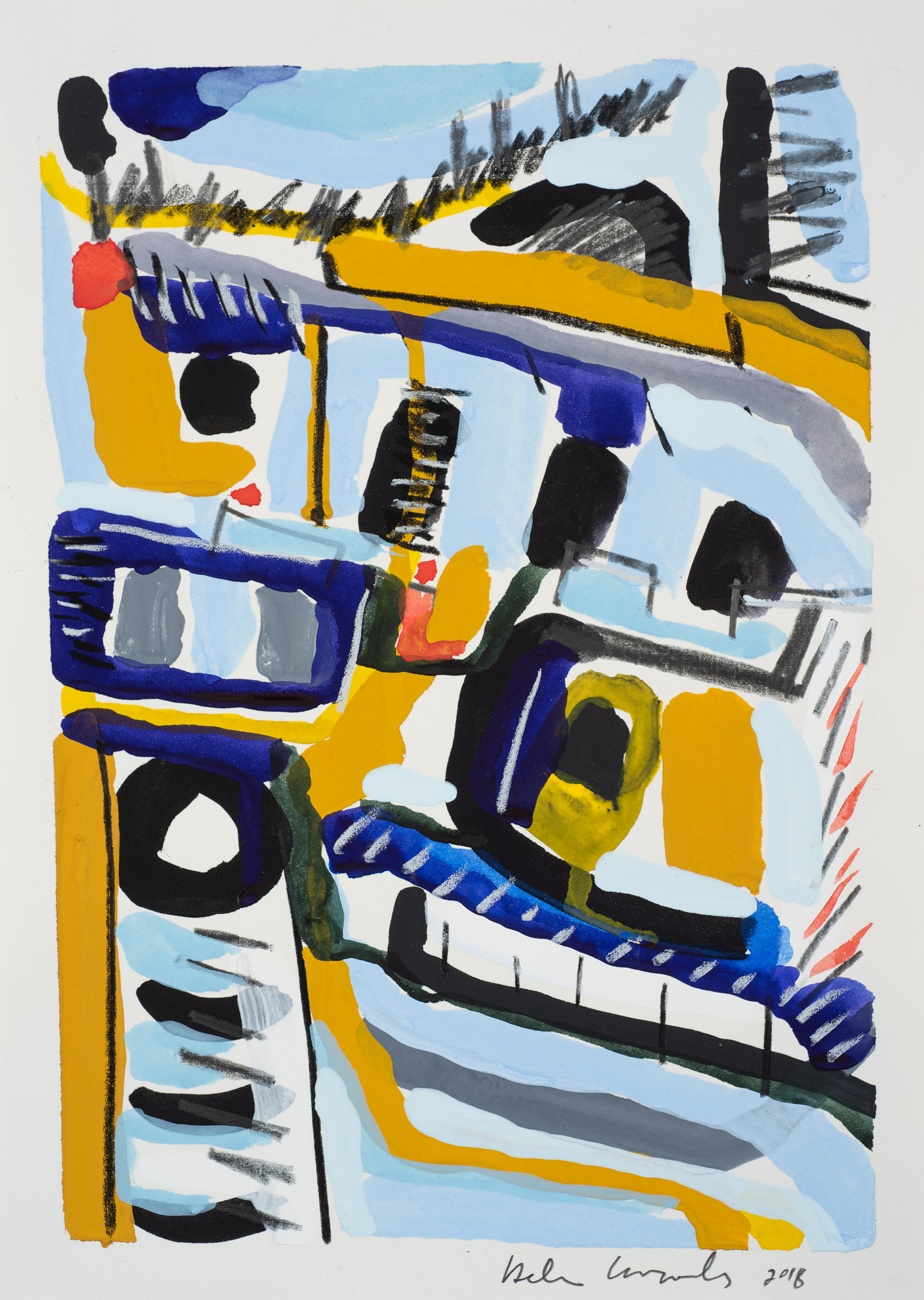A4 gouache, charcoal and graphite on paper. $190