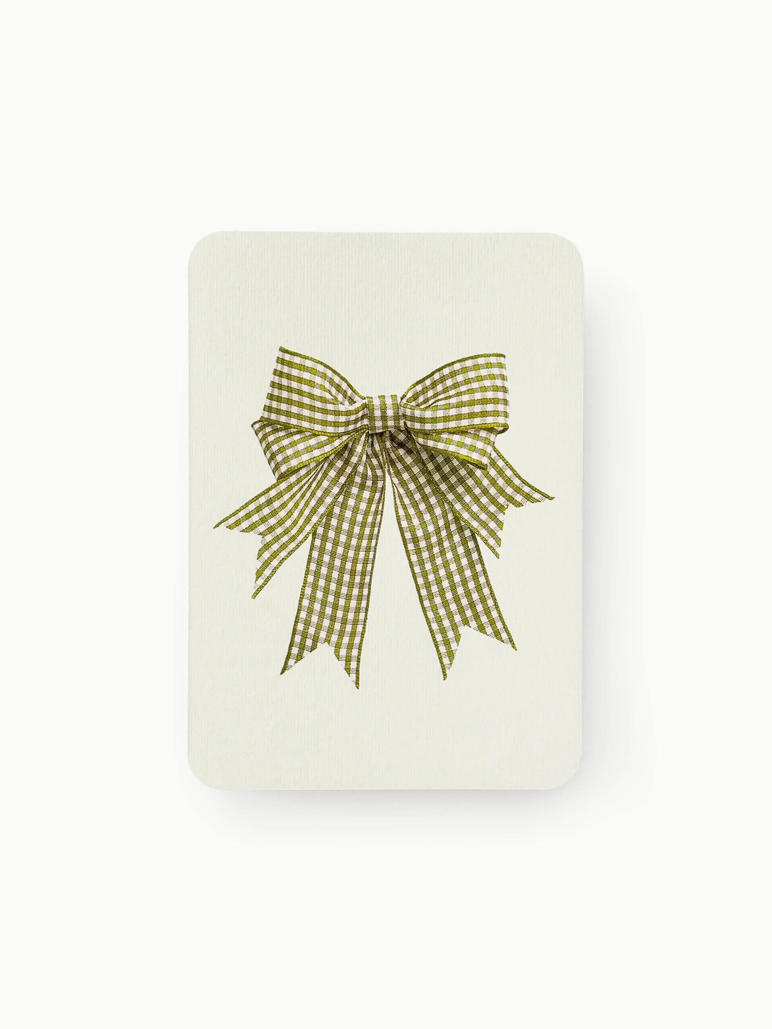 Canonbury Press - Double Tail Lime Gingham Bow greeting card