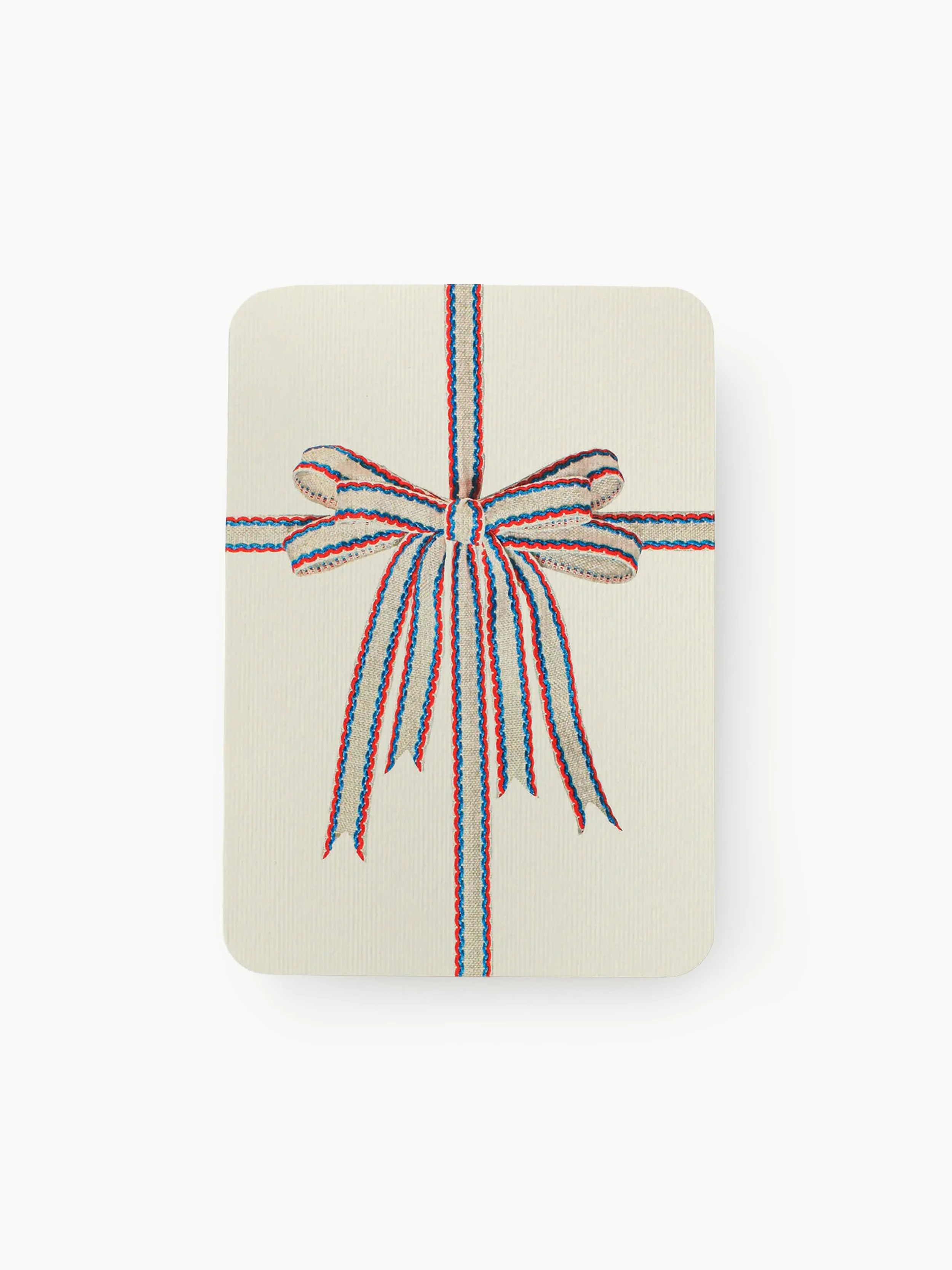 Canonbury Press - White, Red & Blue Bow greeting card