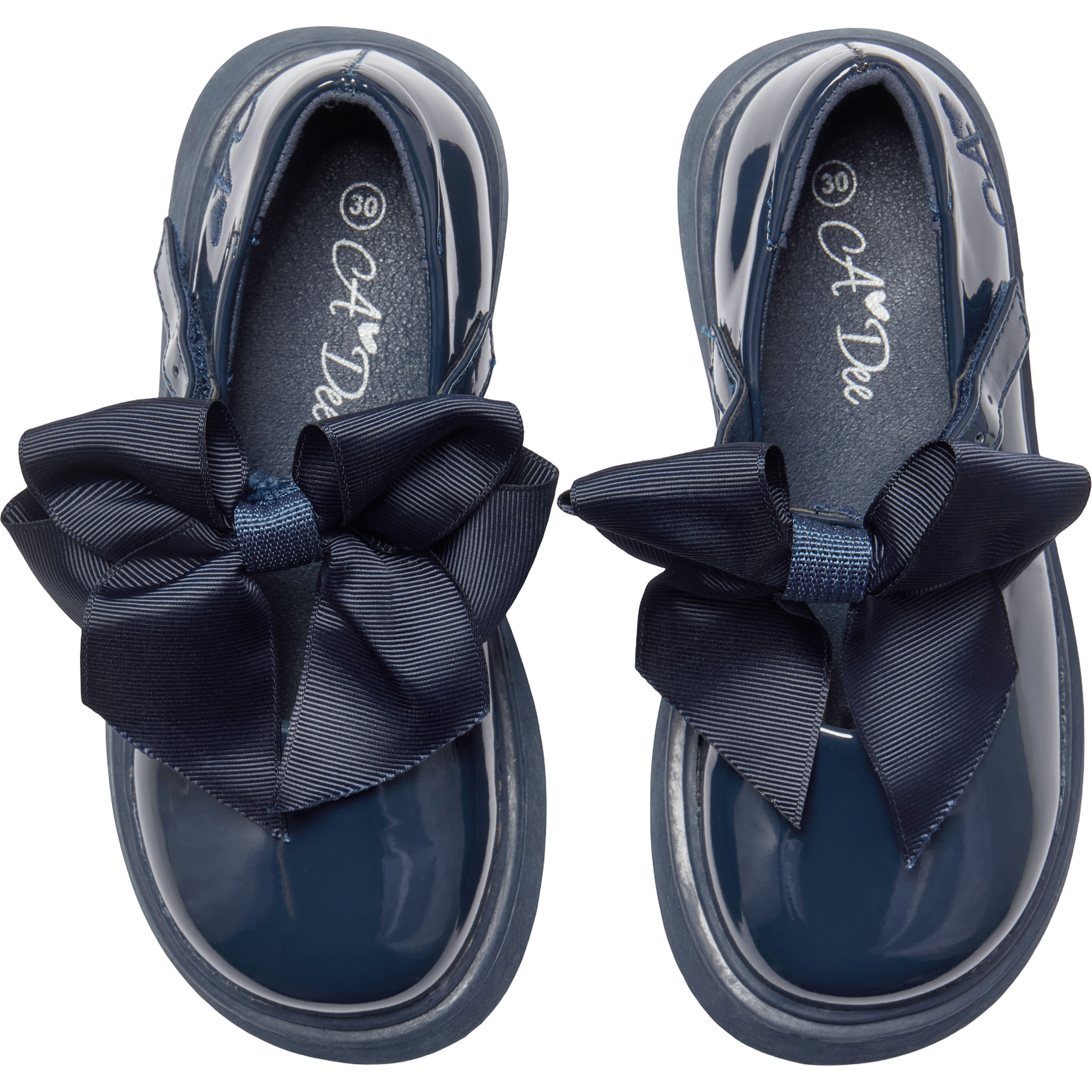 Adee- Lyra Dark Navy patent bow shoe