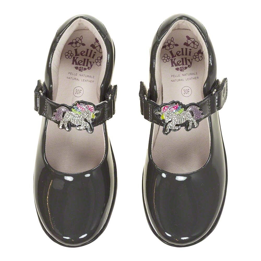 Lelli kelly- blossom Grey patent school shoes