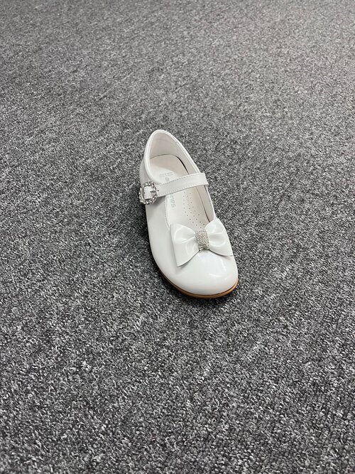 Andanines white glitter tulle younger girls shoes