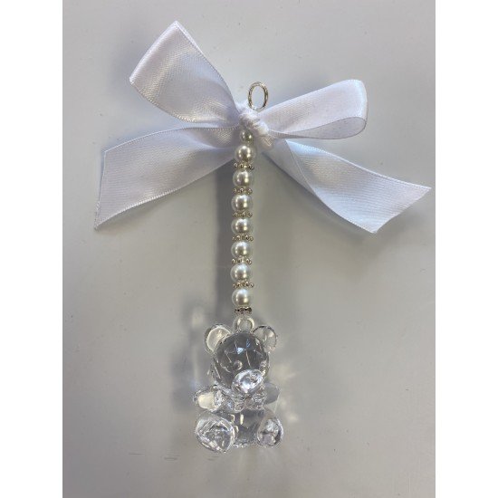 White Crystal Bear Charm