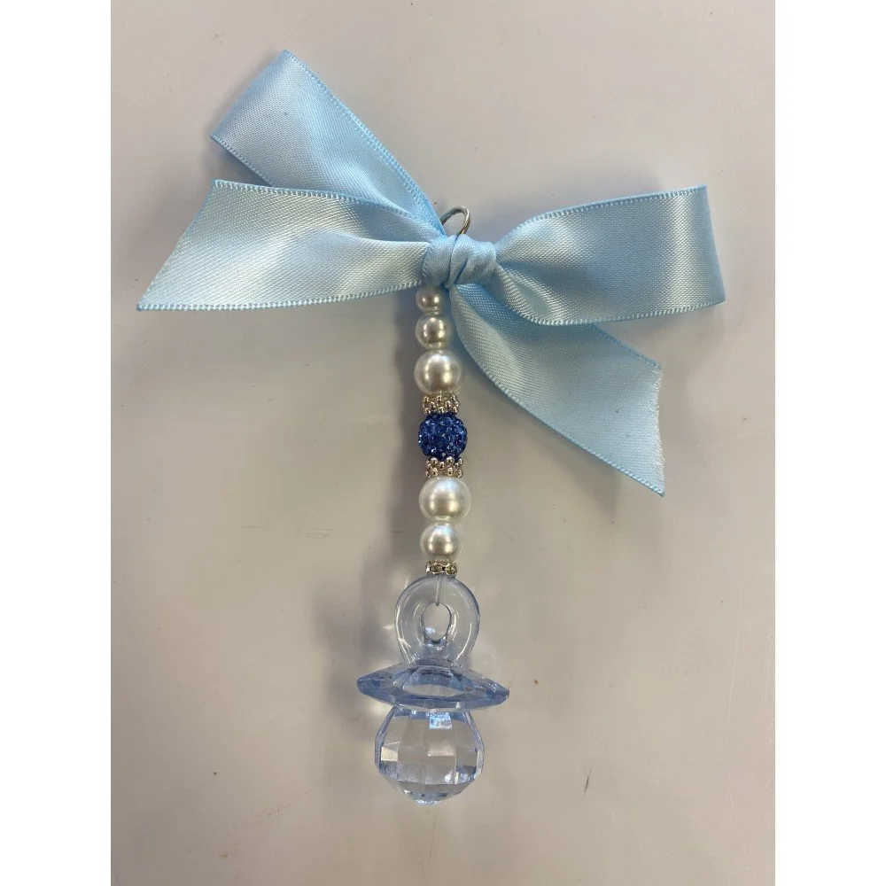 Blue Crystal Dummy Pram Charm