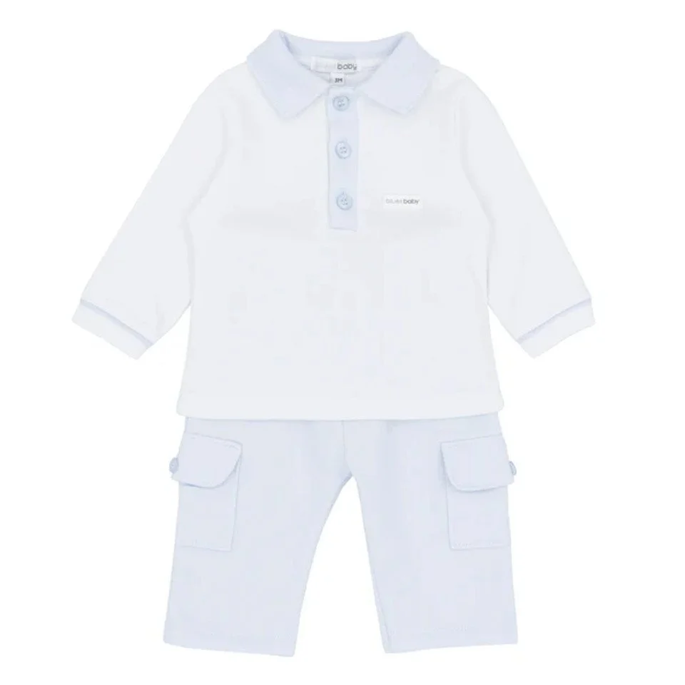 Blues baby- Polo & Trouser set