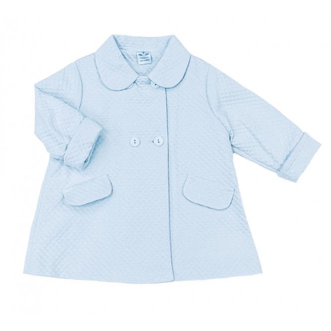Sardon- Blue waffle dressy coat for boys