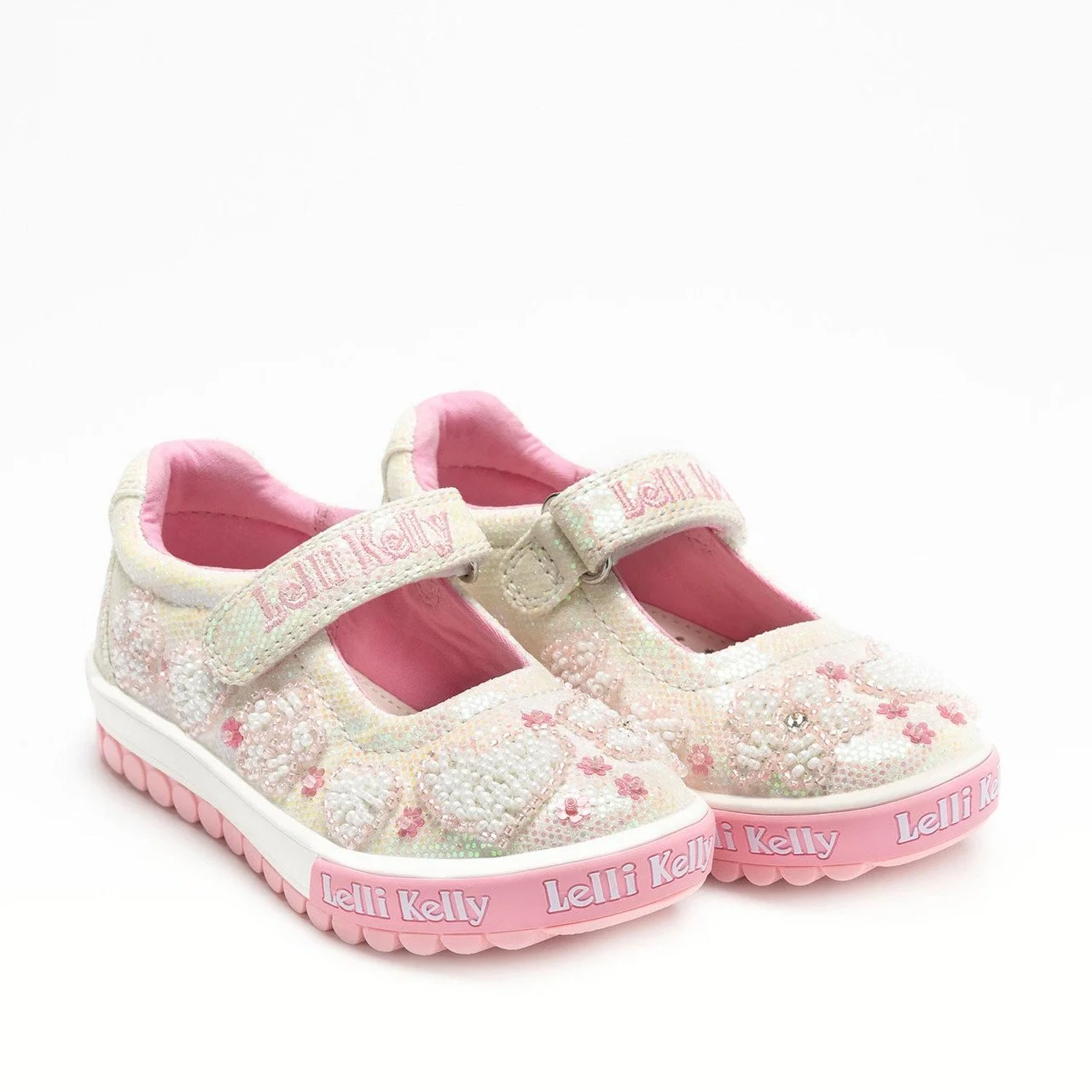 Lelli kelly- Cressida white glitter shoe
