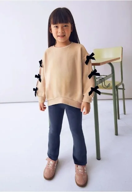 Mayoral-Velour bow legging set