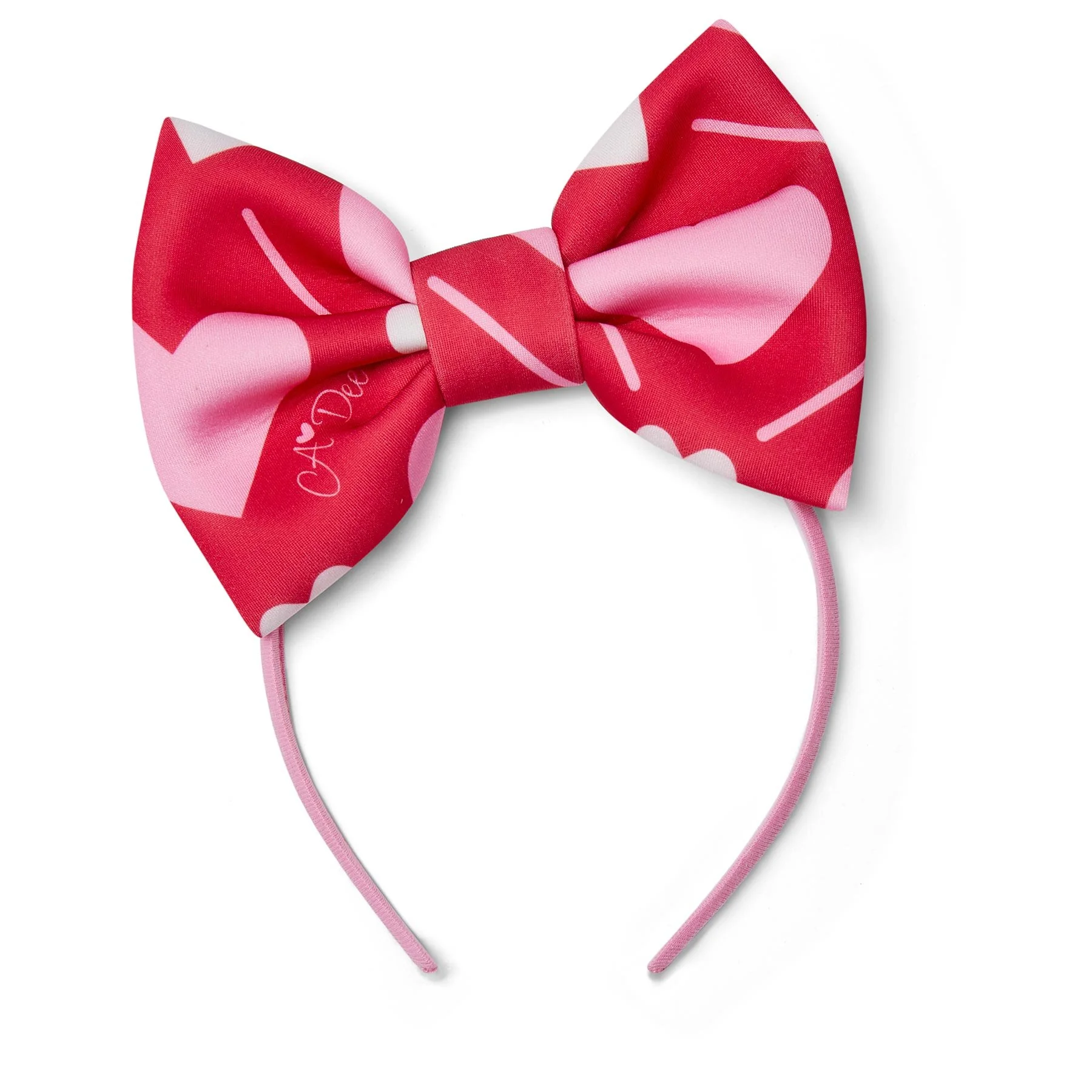 Adee- Heart print bow hairband