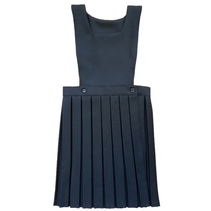 CLK- Navy pleated all round pinafore