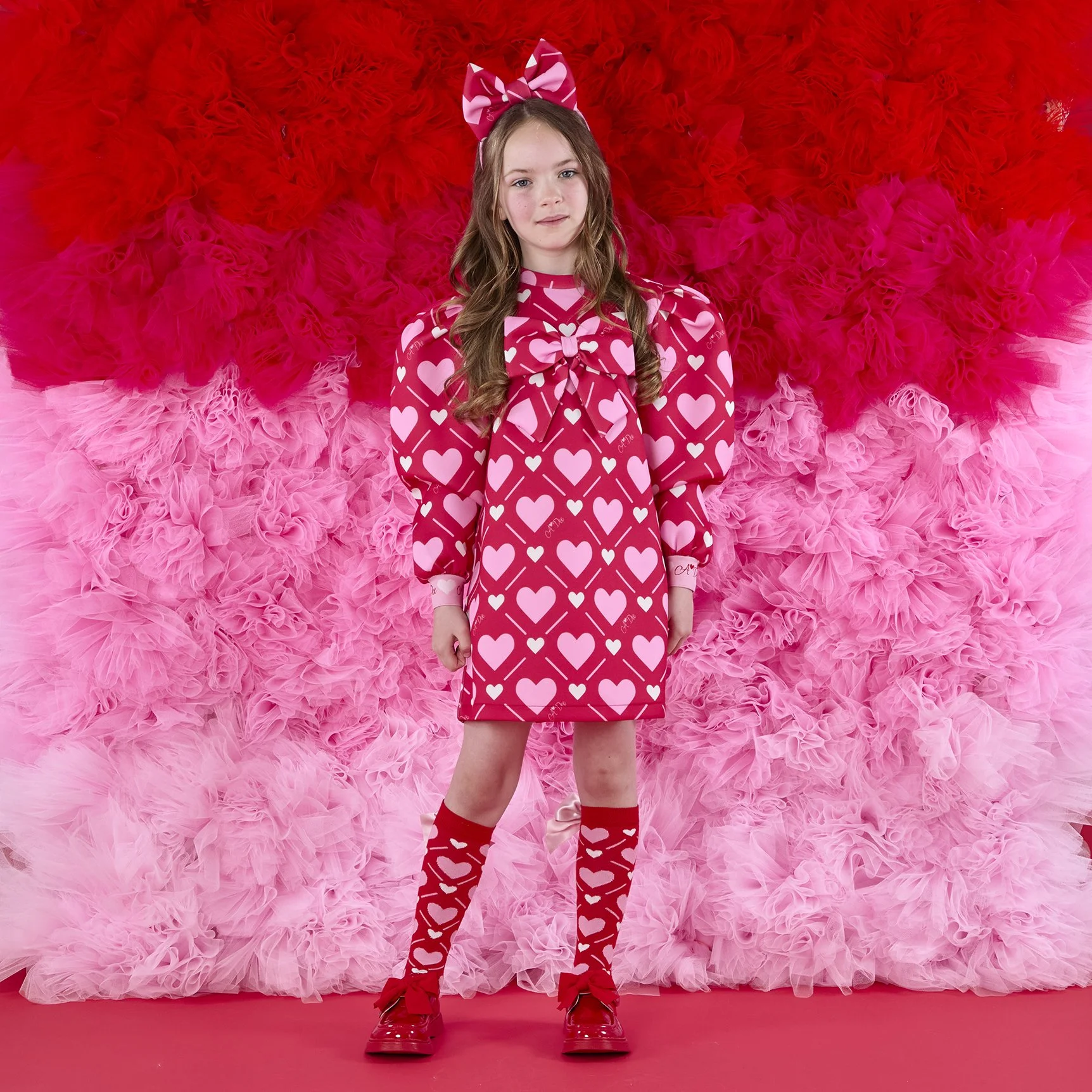Adee- Libby heart print bow dress