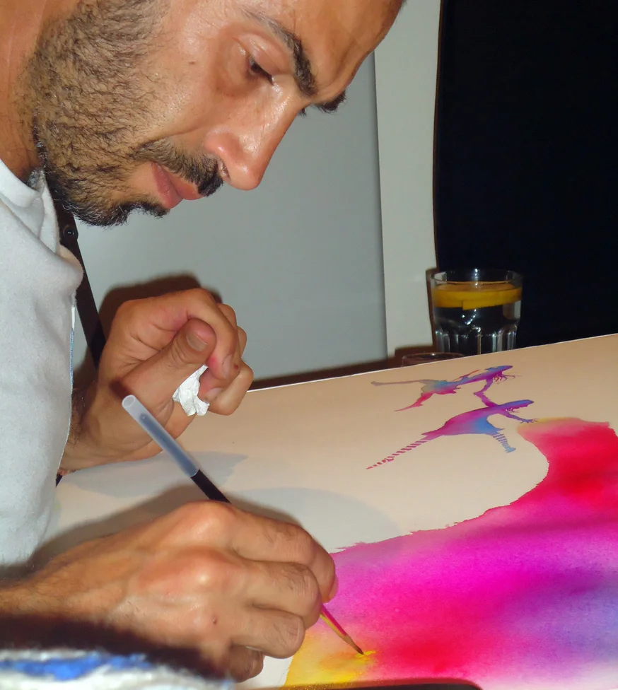 Meditative moment, painting with Gouache is my favourite thing.