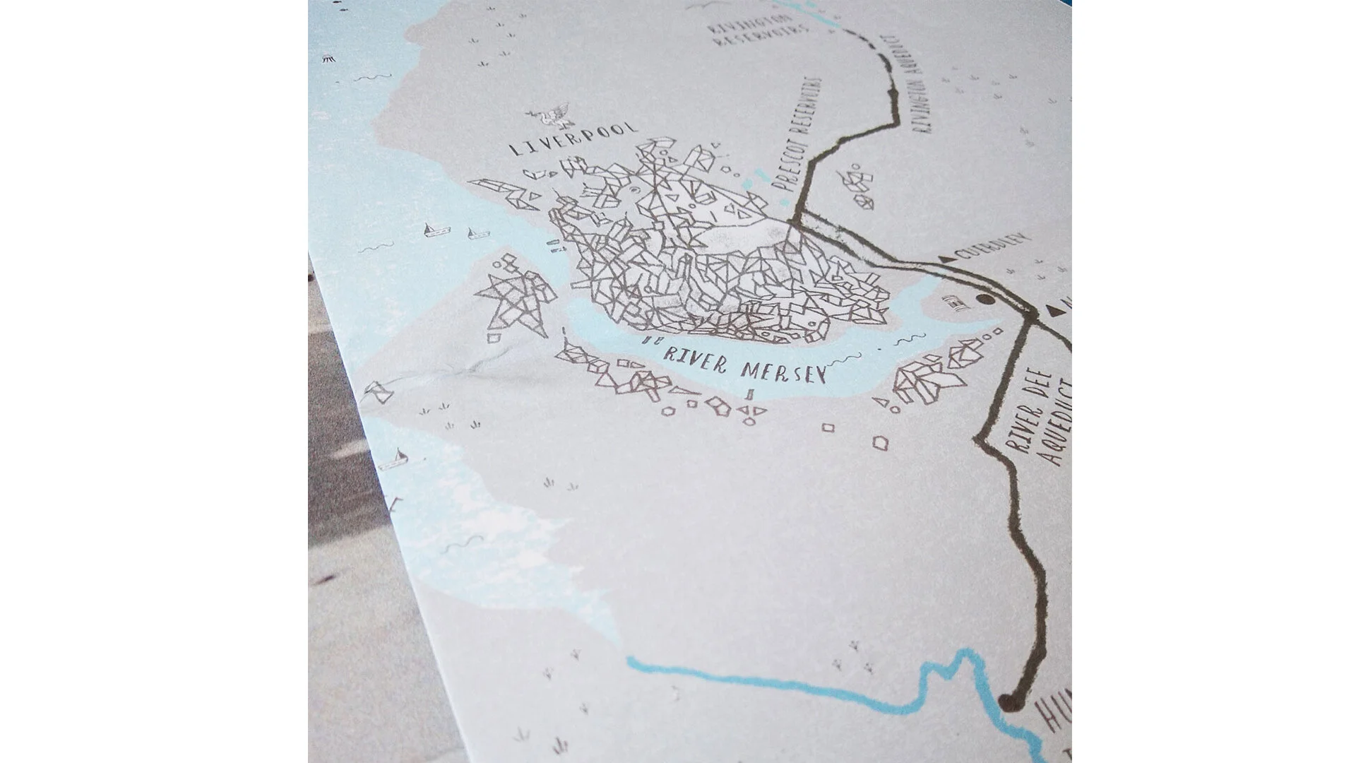 Map of Liverpool and surrounding areas showing the River Mersey, Kelly, and other geographic features.