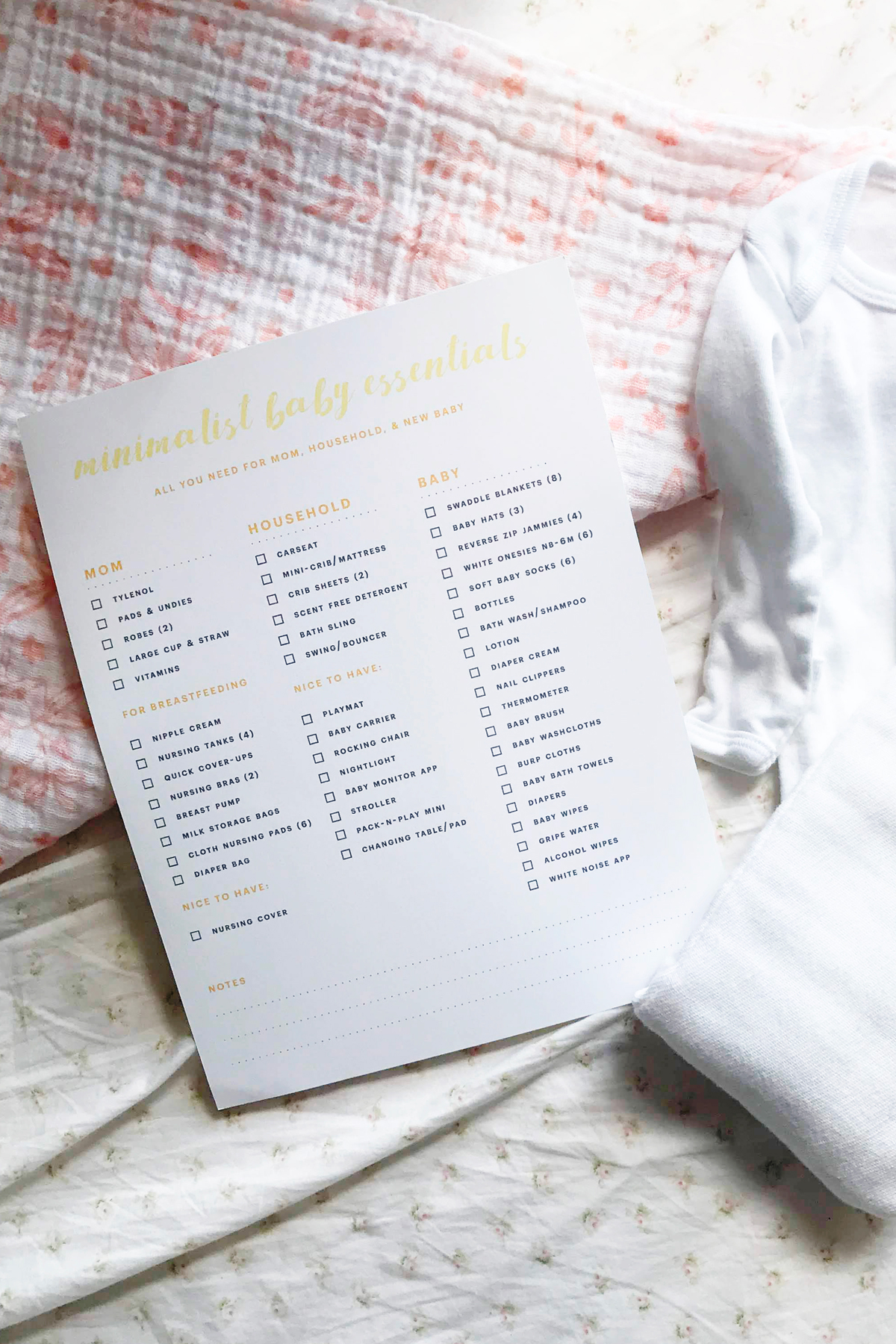 The Ultimate Checklist of Baby Essentials – Fancy Fluff