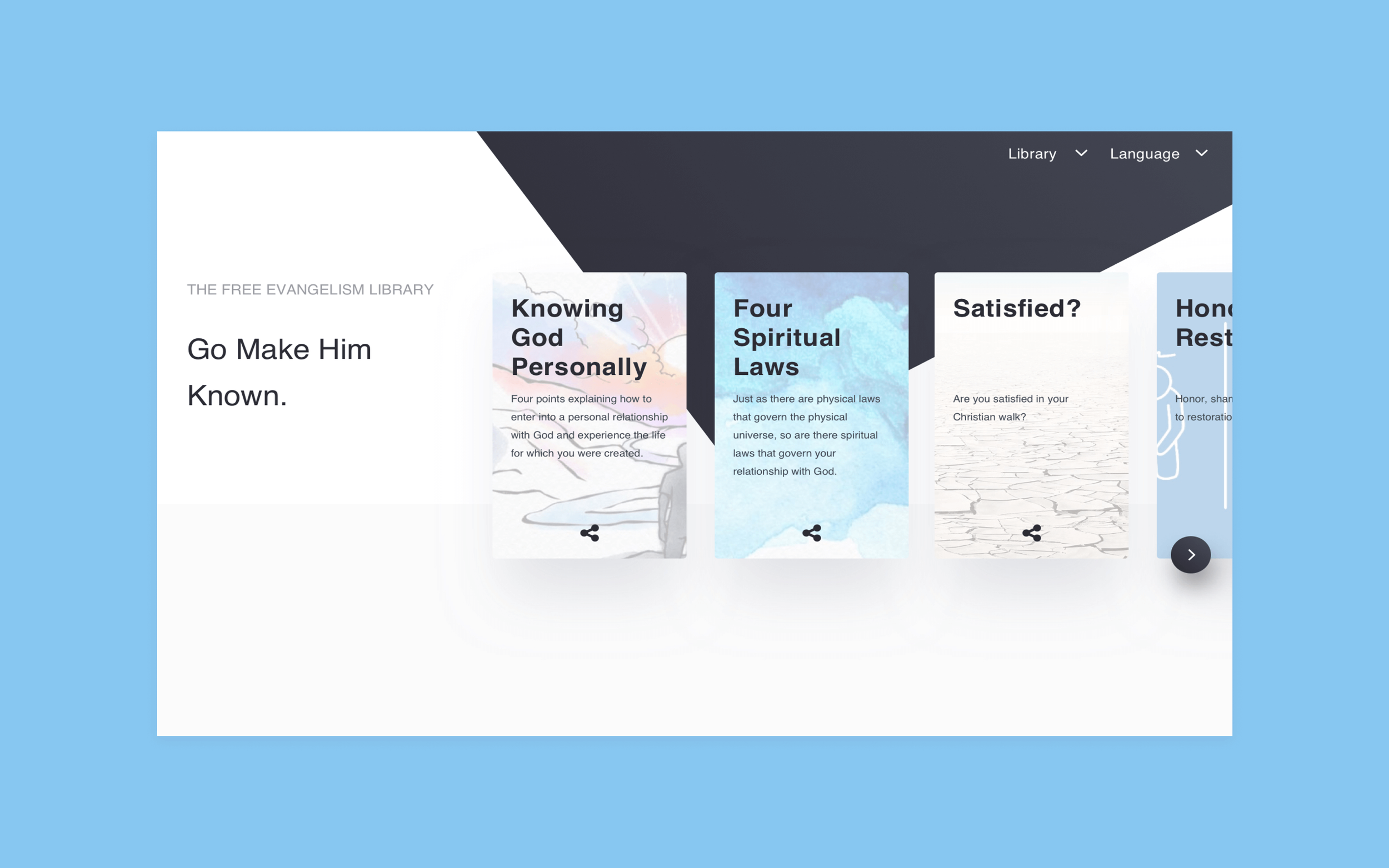   KNOWGOD.COM   WEB DESIGN + USER INTERFACE DESIGN  Website and tool library UI for CRU’s  KnowGod.com  