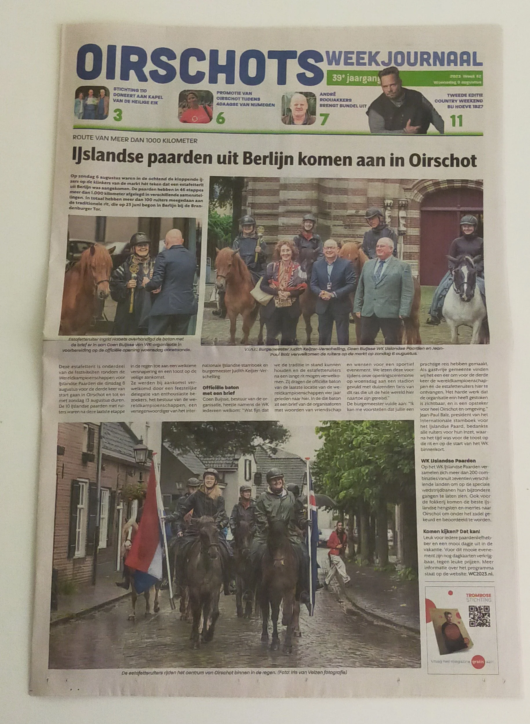 WK IJSlandse Paarden augustus 2023 Oirschot NL Relay Ride - Oirschots Weekjournaal krant