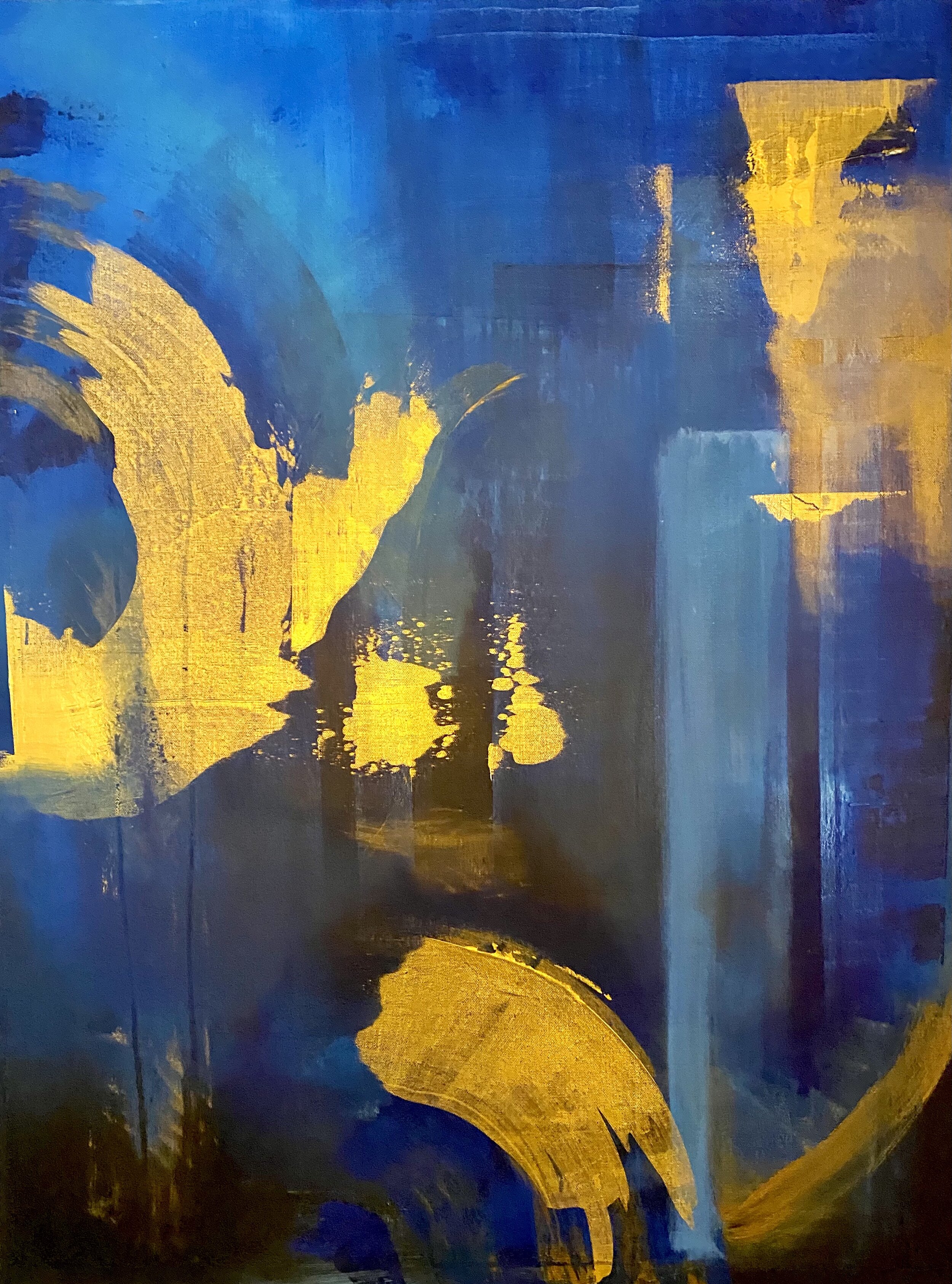 Blue & Gold Abstract