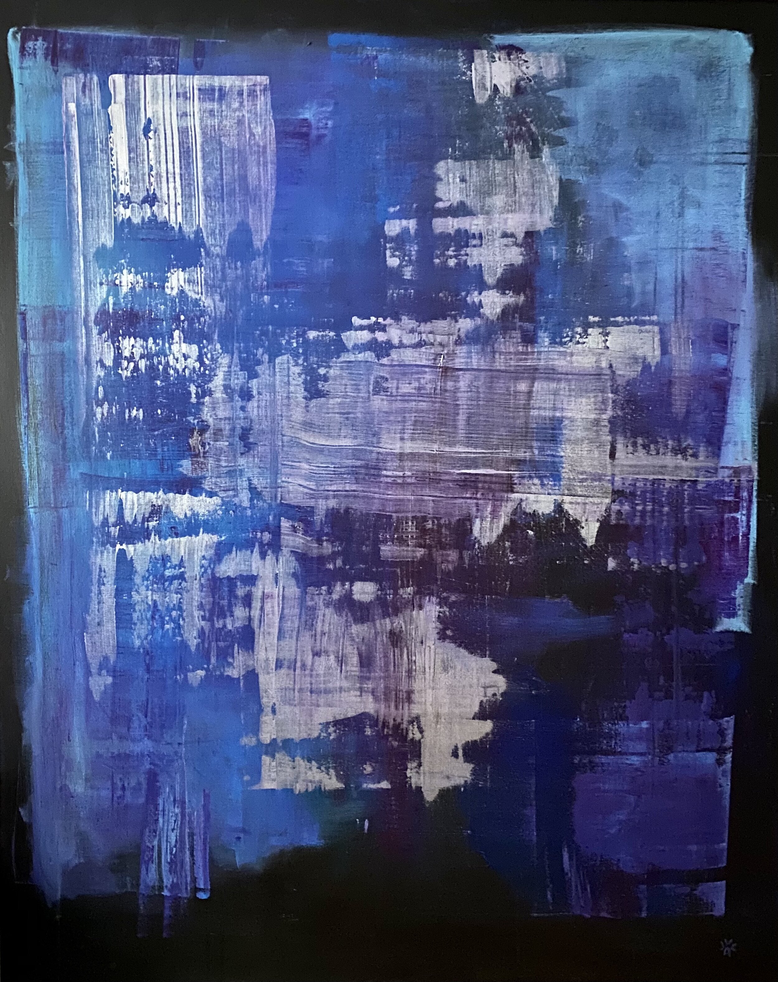 Blue, Purple, and Silver Abstract