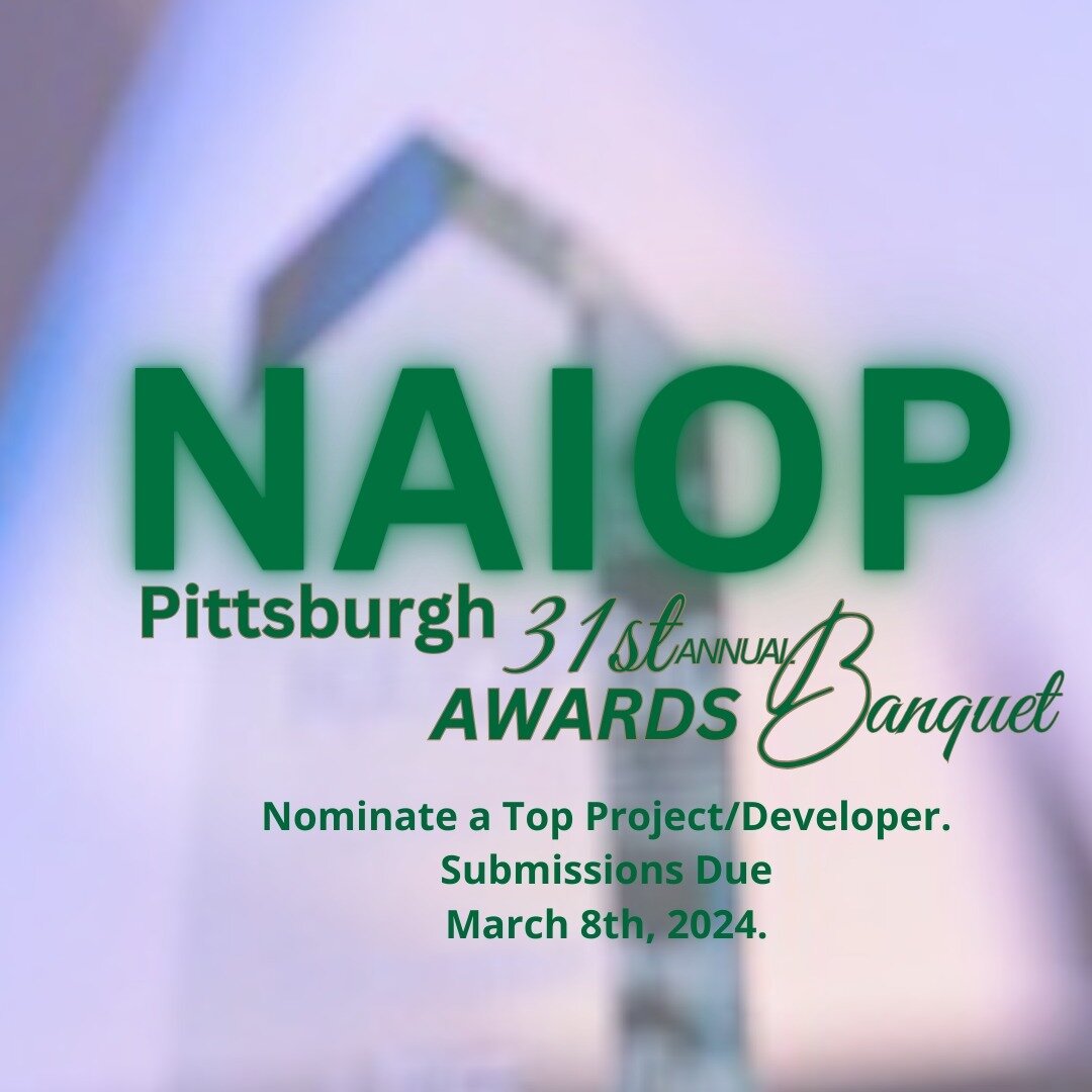 Are you in the Pittsburgh Commercial Real Estate industry? Nominate a Top Project/Developer for our 31st Annual Awards Banquet taking place on May 9th. ⁠
⁠
All submissions must be submitted via the online form by March 8, 2024 at 11:59 PM.⁠
⁠
All inf