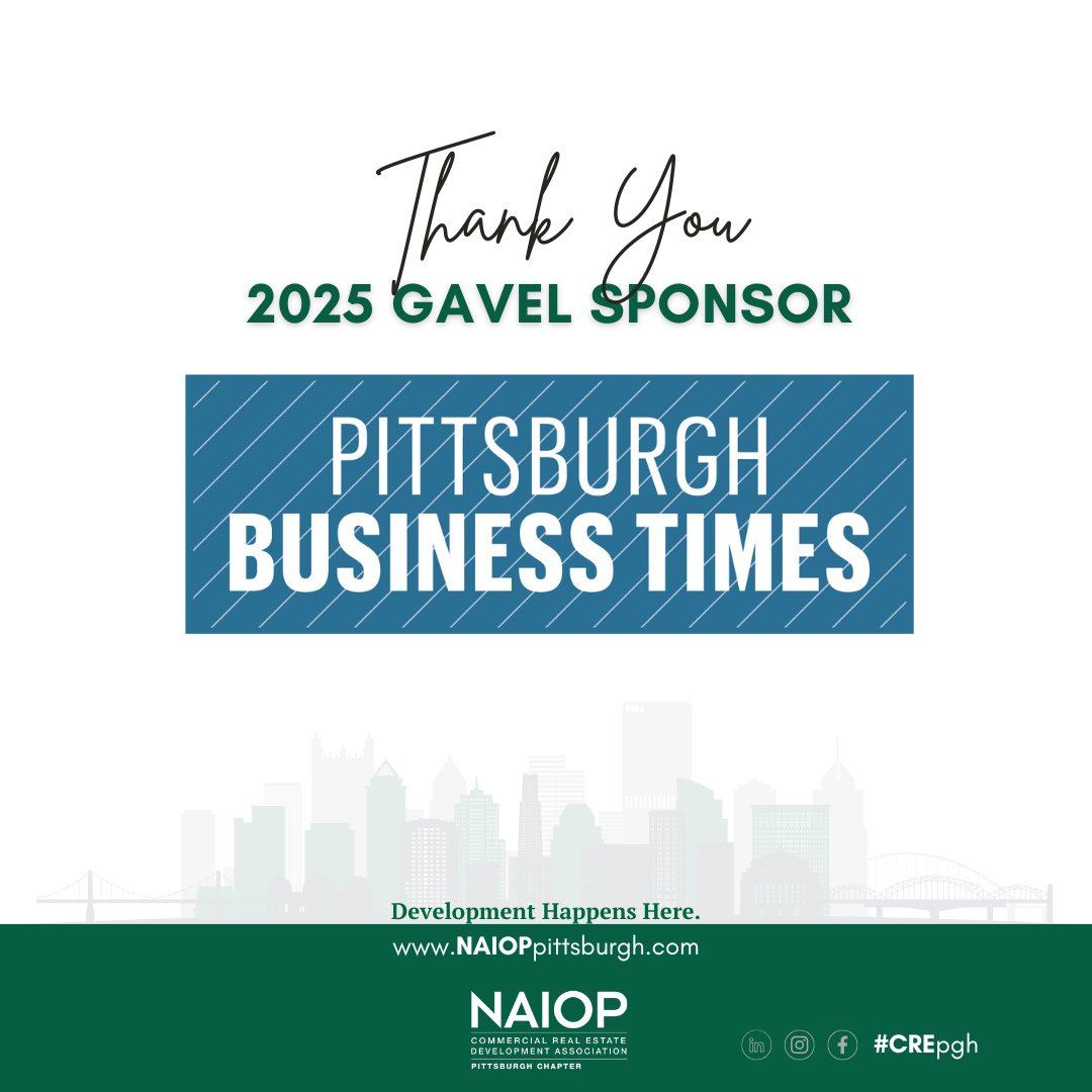 Thank you to the Pittsburgh Business Times for supporting NAIOP Pittsburgh in many ways throughout the year, especially as a Gavel Sponsor.⁠
⁠
Together, we can work to ensure Pittsburgh is a place where &quot;Development Happens Here.&quot;⁠
⁠
Keep u