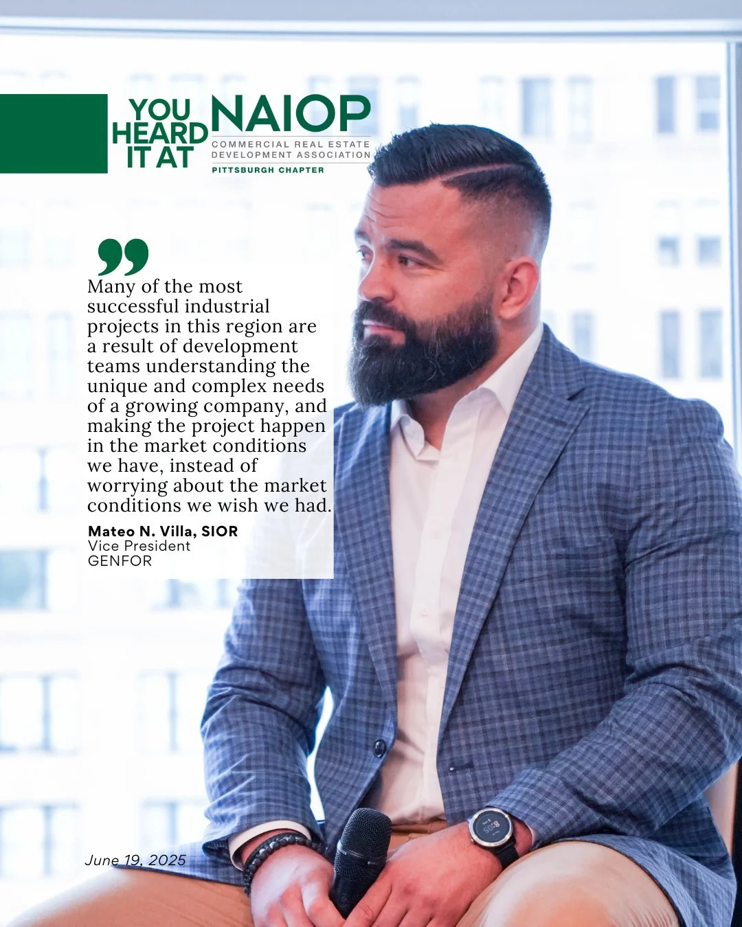 Mateo Villa, SIOR, Vice President, GENFOR, shared that &ldquo;Many of the most successful industrial projects in this region are a result of development teams understanding the unique and complex needs of a growing company, and making the project hap
