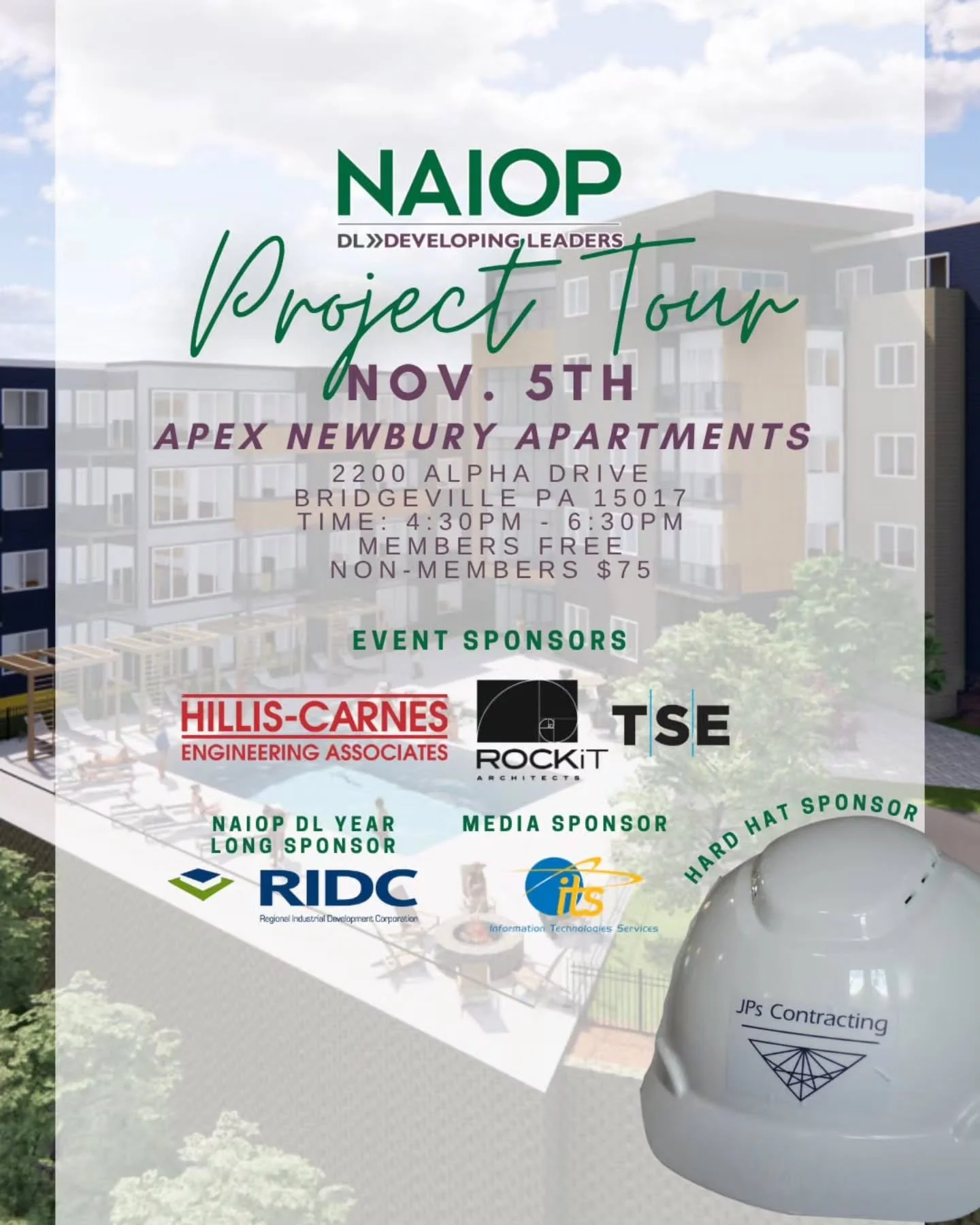 Our Developing Leaders (DL) are excited to host the final DL Project Tour of 2025 at Alpha Residential's APEX Newbury Apartments on November 5th. 

⁉️ DYK that if you are not a DL member - or aged out of the DL demographic - that you are still invite