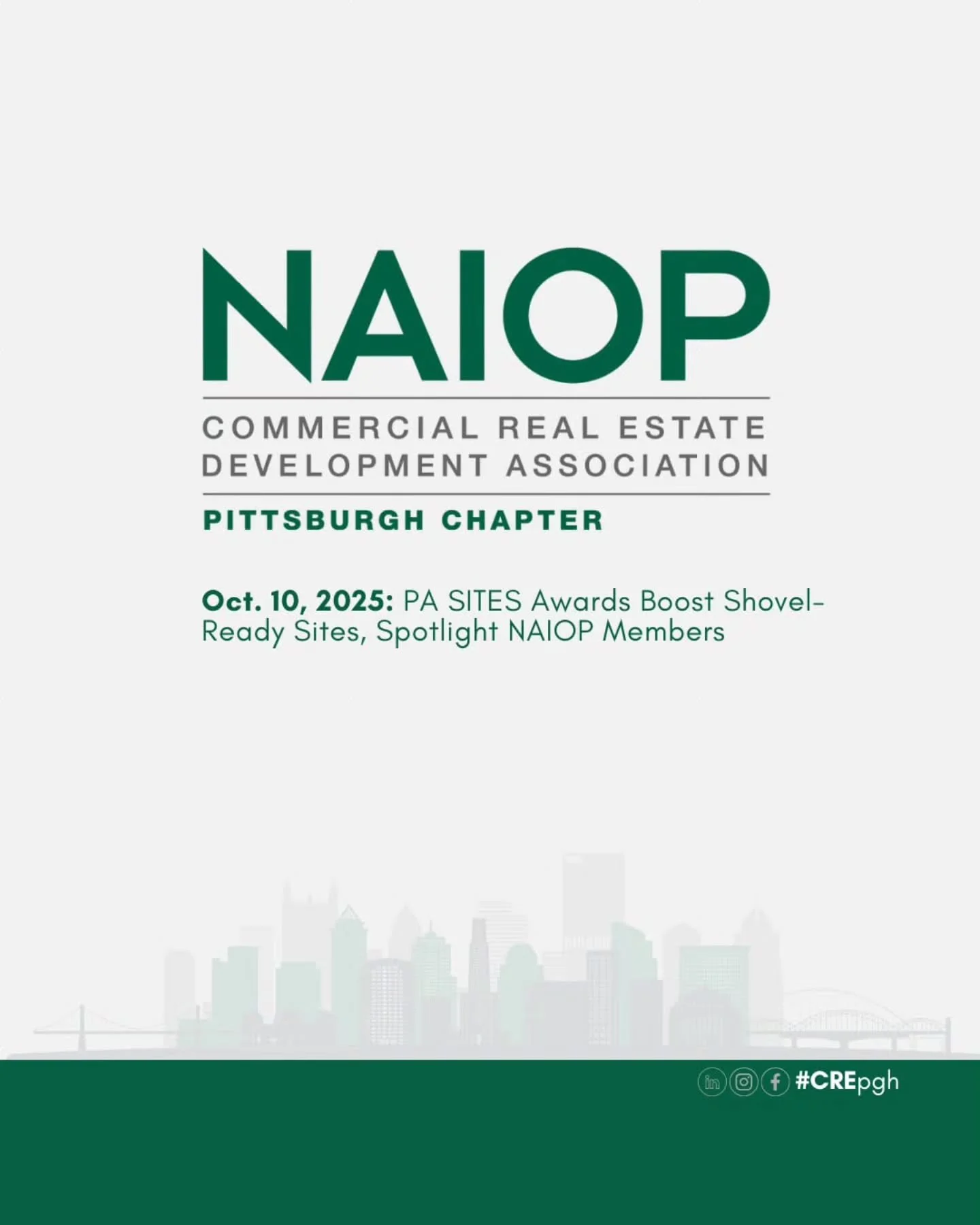 Oct. 10, 2025: PA SITES Awards Boost Shovel-Ready Sites, Spotlight NAIOP Members 

Read via the link in our bio:
www.naioppittsburgh.com/blog

#CREpgh