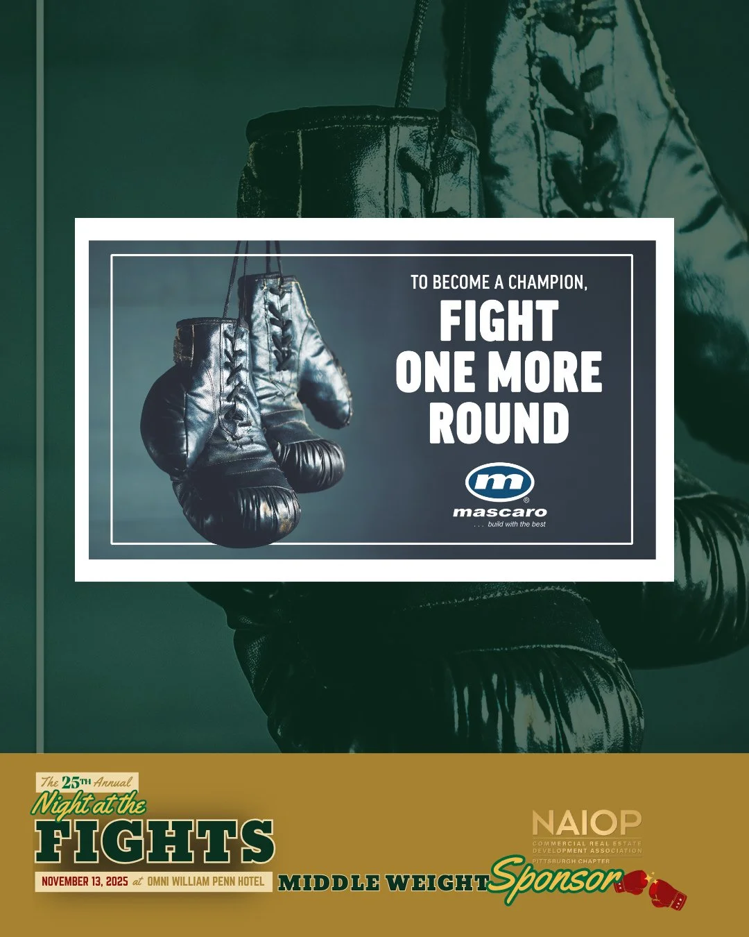 Thank you Mascaro for your support of CRE &amp; NAIOP Pittsburgh as a Middleweight Sponsor of this year's Night At The Fights. Learn more at the link in our bio.⁠
⁠
#CREpgh⁠