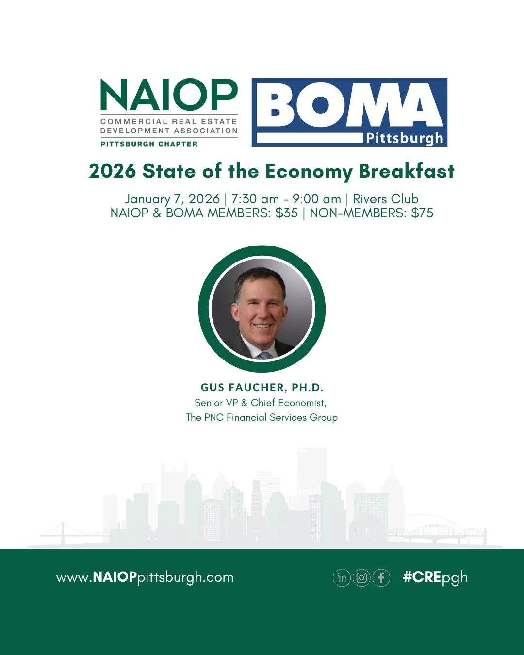 Before you log off for 2025, RSVP for our January NAIOP-BOMA 2026 joint State of the Economy Update.⁠
⁠
🎟️ link in profile to register⁠
⁠
PLEASE NOTE that this annual event is our NAIOP Pittsburgh January Chapter Meeting, and the date is special to 